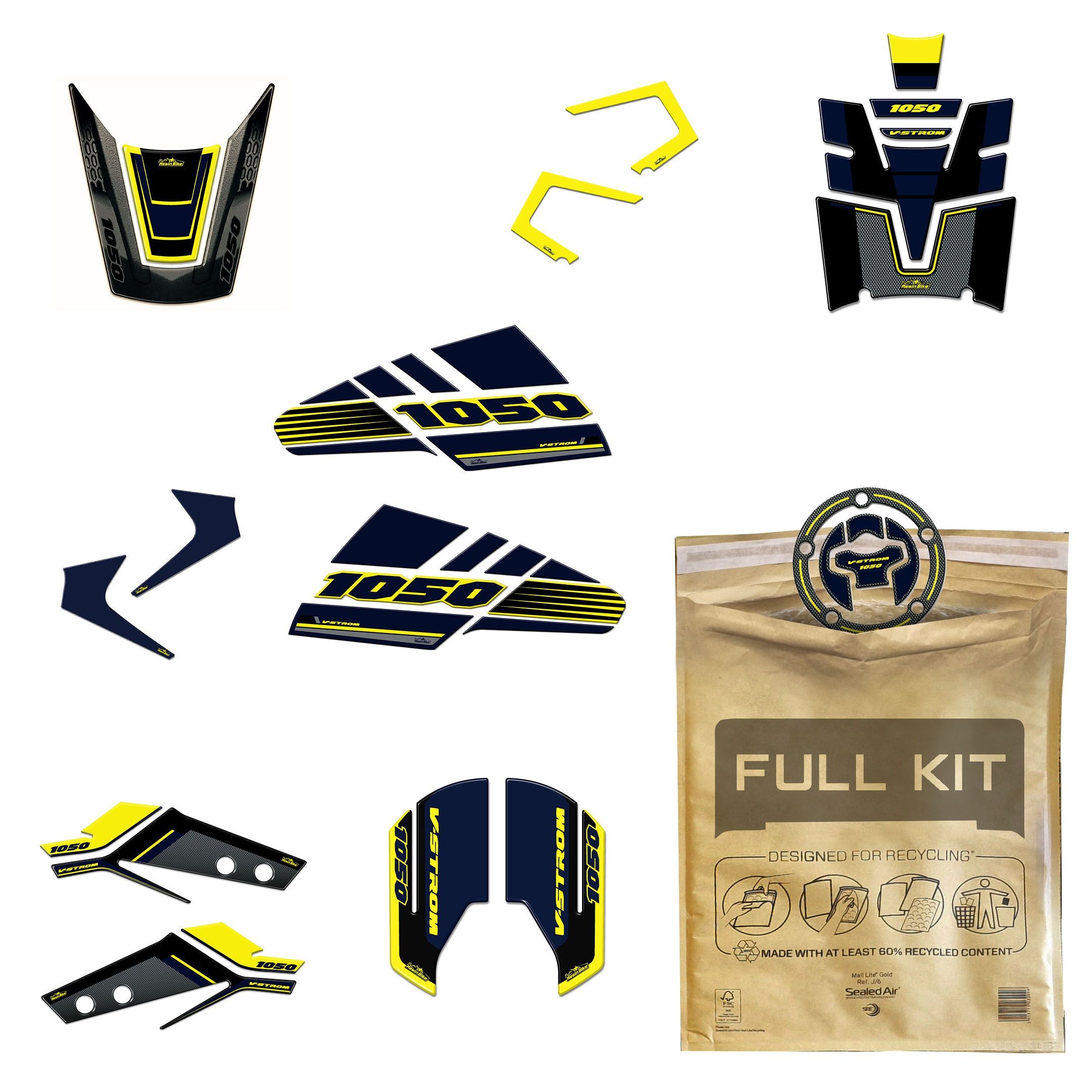 Resin Bike 3D Motorcycle Stickers - Full Kit | Suzuki V-Strom 1050 / 1050XT 2020>2023 RB-1000477900000 - Pyramid Motorcycle Accessories