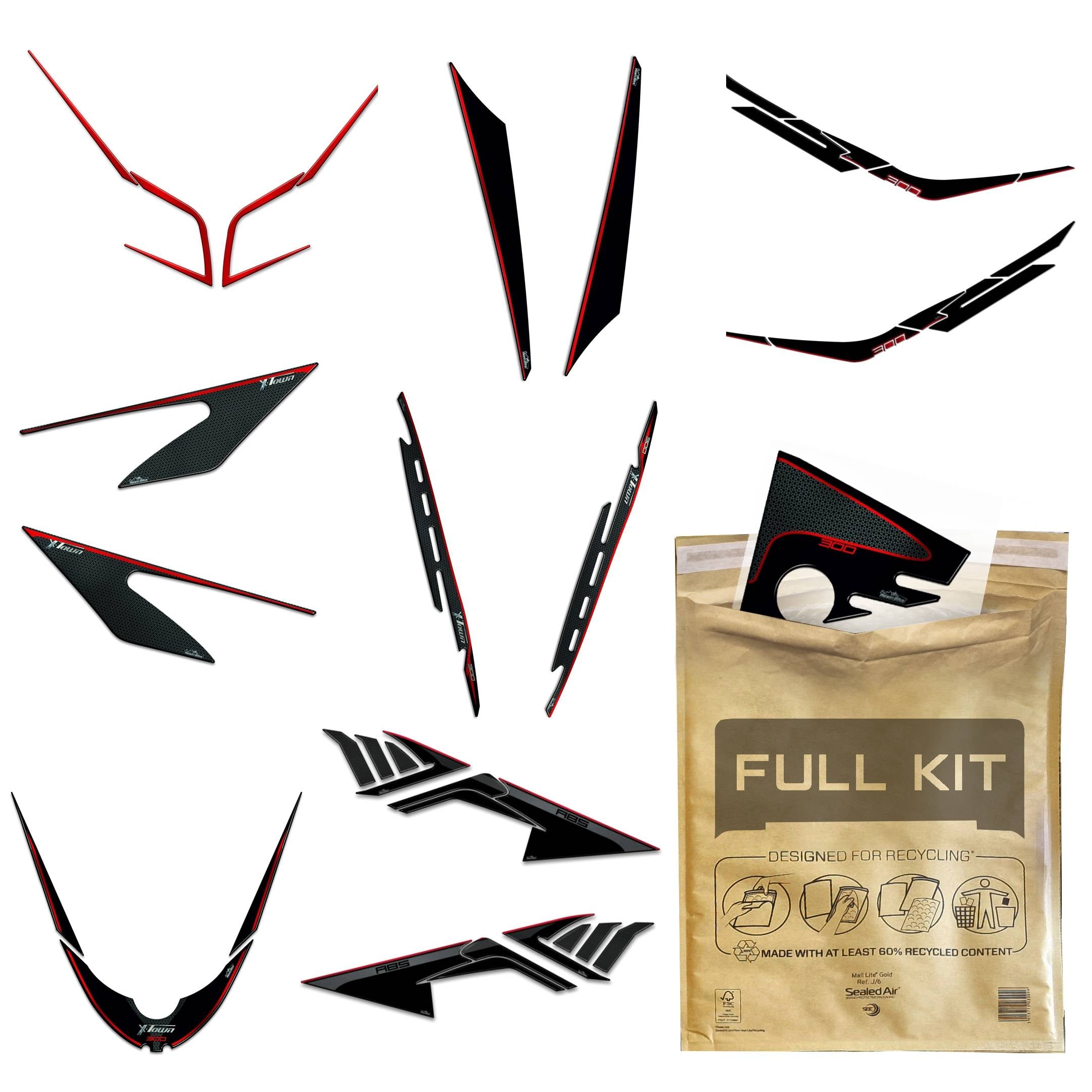 Resin Bike 3D Motorcycle Stickers - Tank Kit | Kymco X-Town 300i 2020>Current - Pyramid Motorcycle Accessories