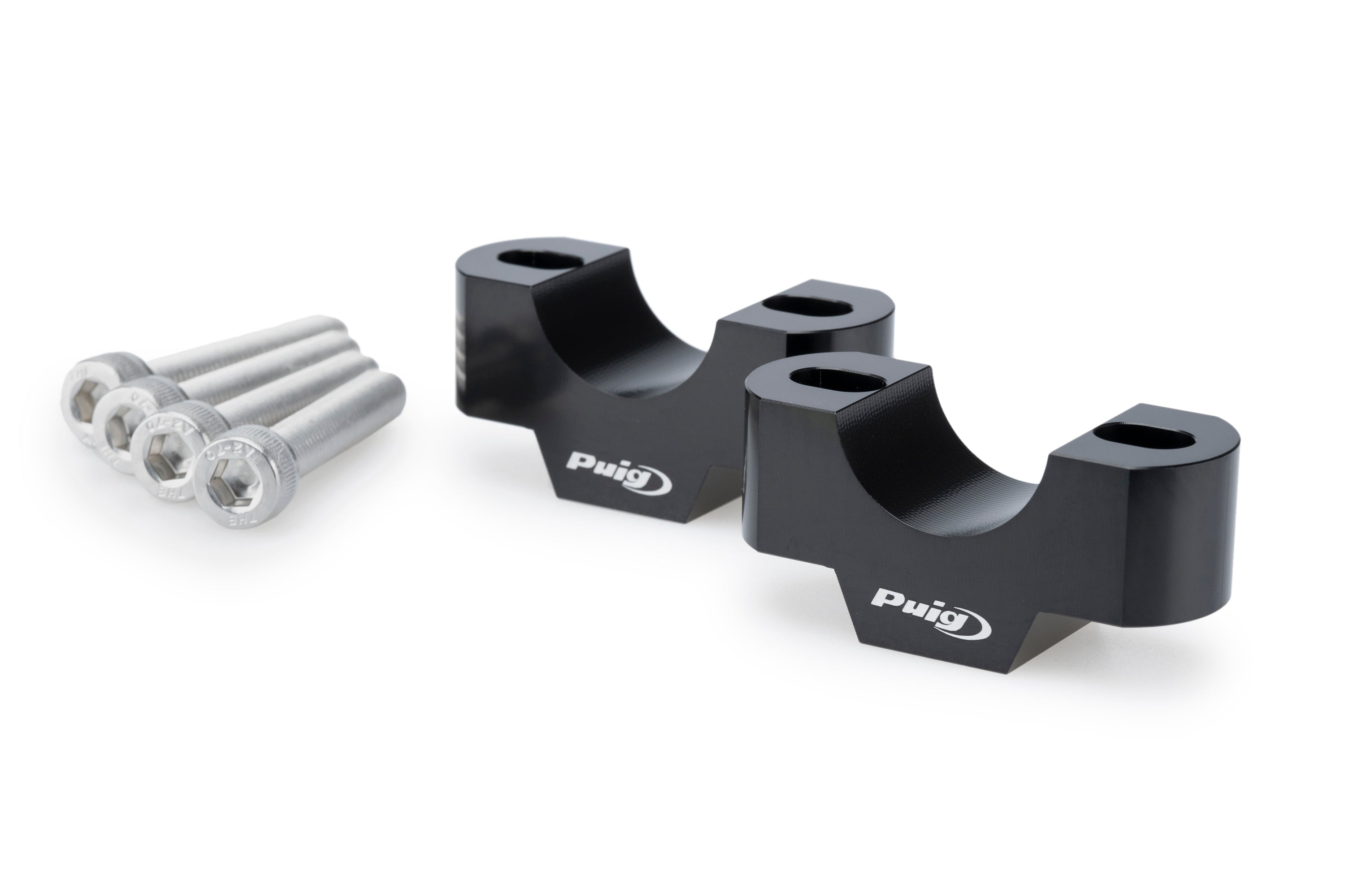 Puig Handlebar Risers - 20mm Rise | Black | Triumph Tiger 900 GT/GT Pro/Rally Pro 2024>Current - Pyramid Motorcycle Accessories