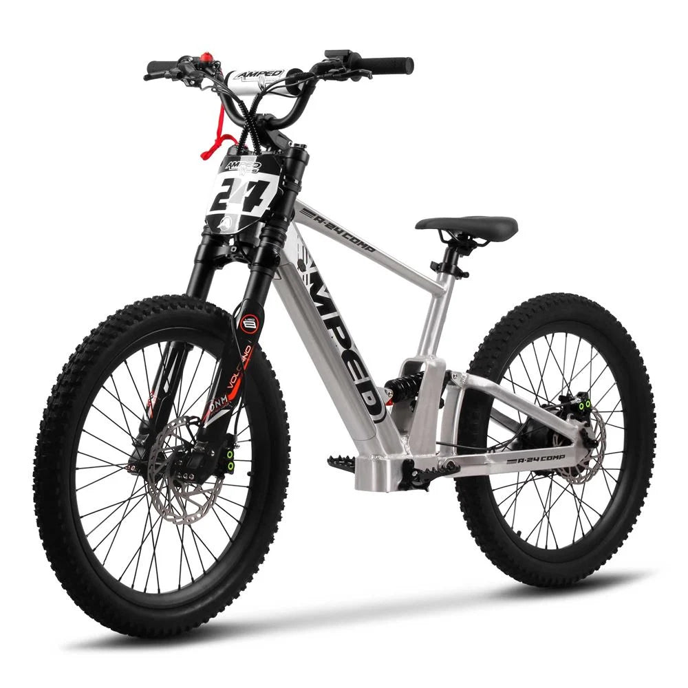 Amped A24 Comp Kids Electric Bike - Silver - Pyramid Motorcycle Accessories