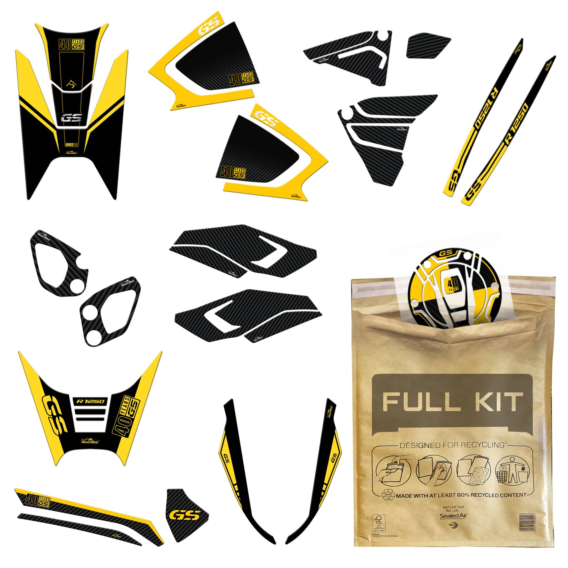 Resin Bike 3D Motorcycle Stickers - Tank Kit | BMW R 1250 GS 2021>Current RB-1000478900009 - Pyramid Motorcycle Accessories