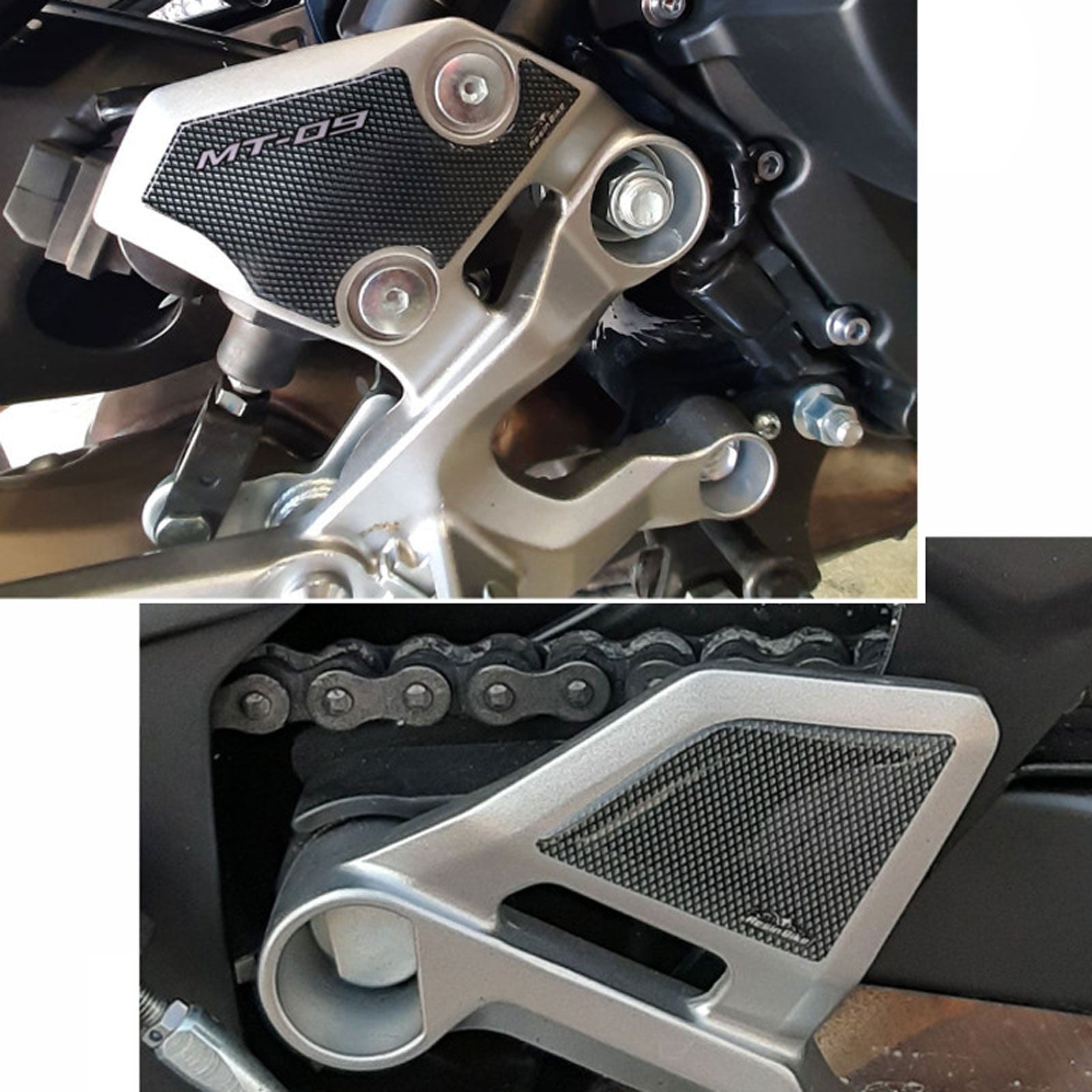 Resin Bike 3D Motorcycle Stickers - Heel Pads | Yamaha MT-09 2016>Current - Pyramid Motorcycle Accessories