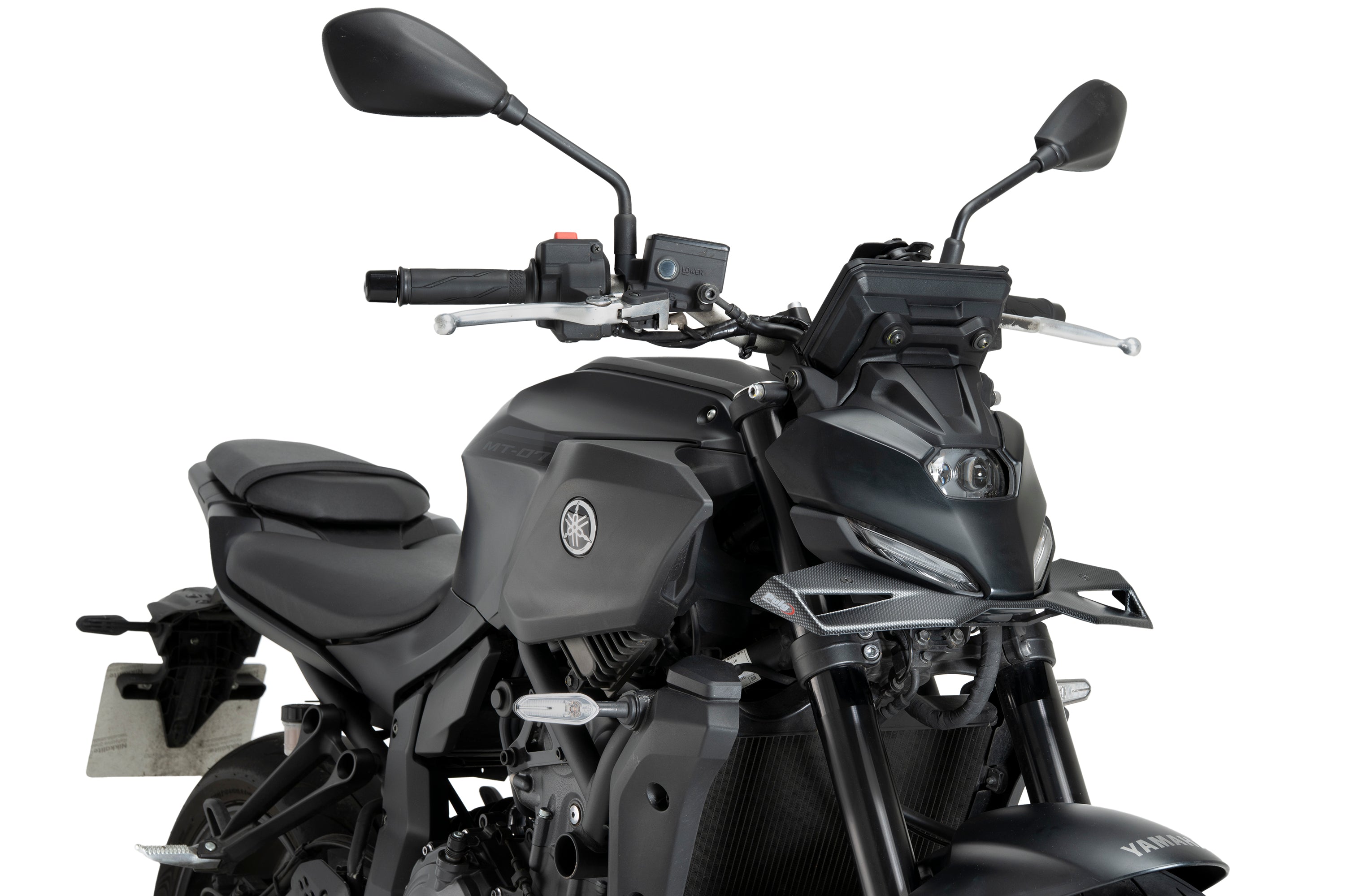 Puig Naked Front Downforce Wings | Carbon Look | Yamaha MT-07 2025>Current - Pyramid Motorcycle Accessories