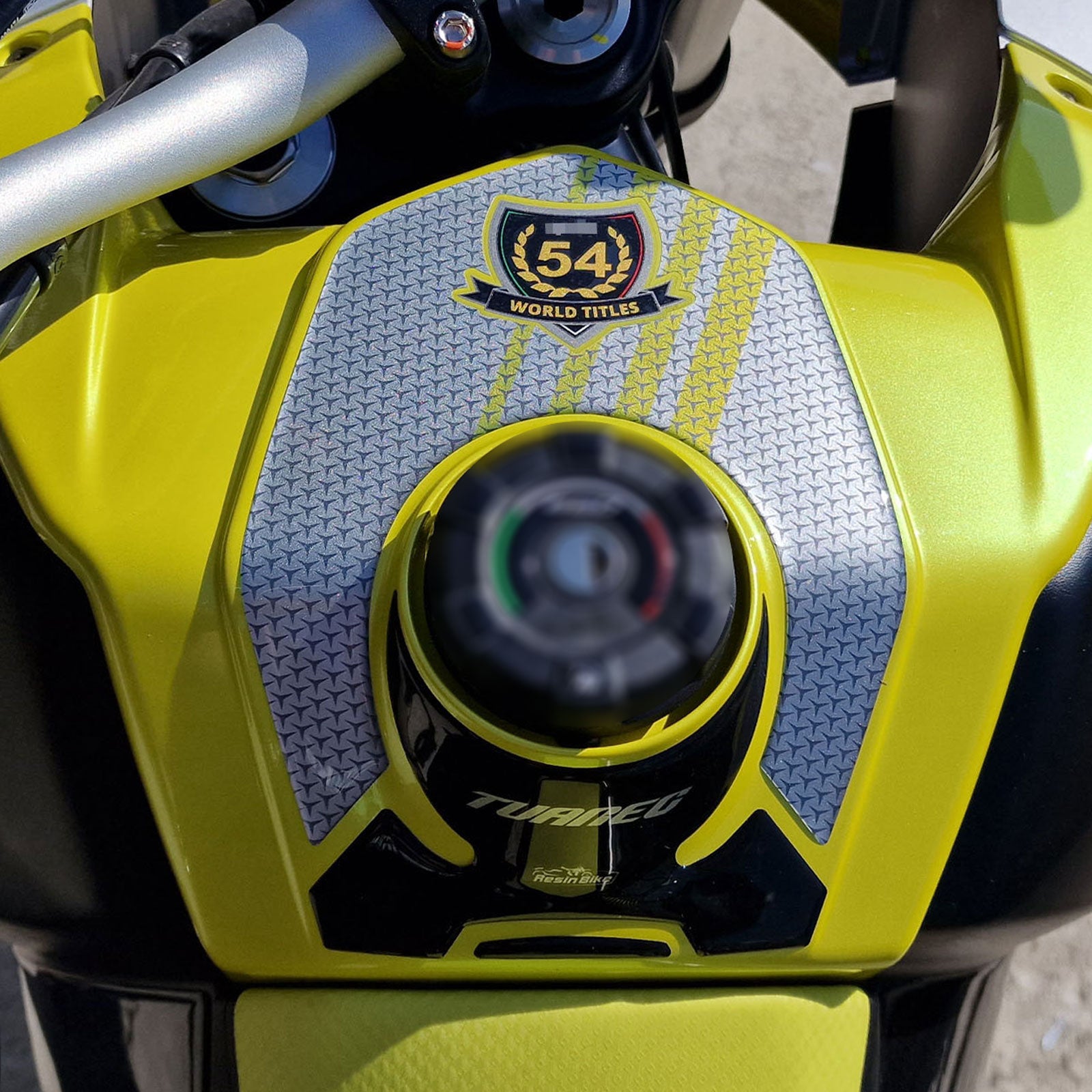 Resin Bike 3D Motorcycle Stickers - Tank Pad | Aprilia Tuareg 660 2022>2024 - Pyramid Motorcycle Accessories