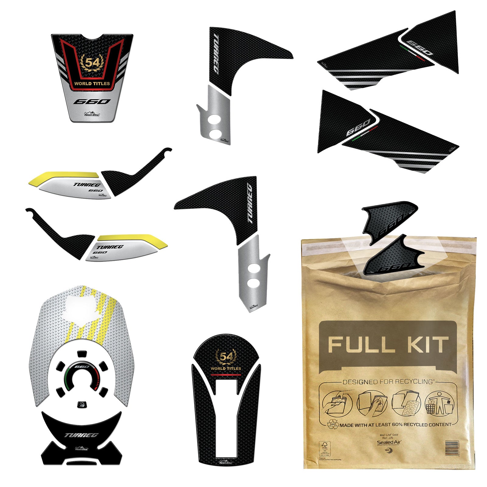 Resin Bike 3D Motorcycle Stickers - Full Kit | Aprilia Tuareg 660 2023>2024 - Pyramid Motorcycle Accessories