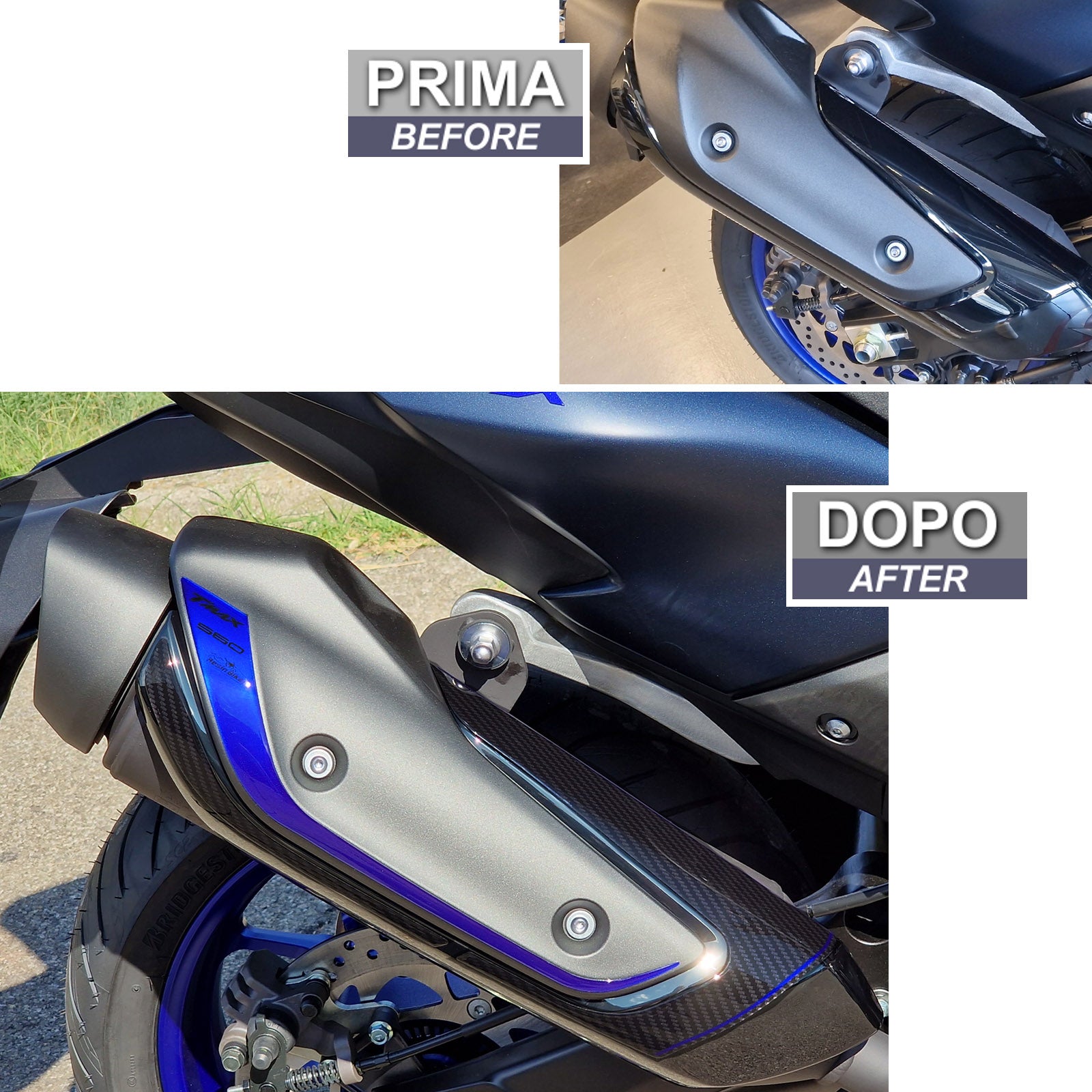 Resin Bike 3D Motorcycle Stickers - Exhaust | Yamaha TMAX 560 2022>2024 RB-1000481300001 - Pyramid Motorcycle Accessories