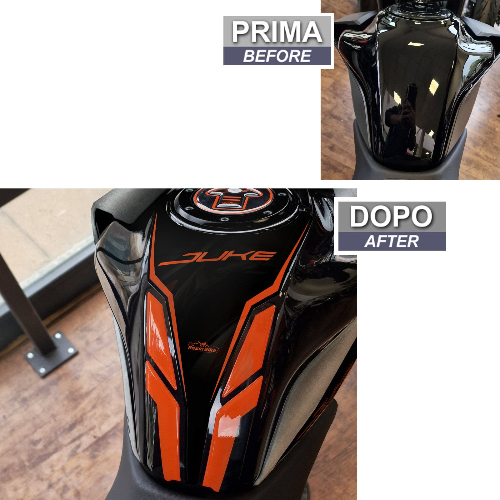 Resin Bike 3D Motorcycle Stickers - Tank Pad | KTM 390 Duke 2021>2023 - Pyramid Motorcycle Accessories