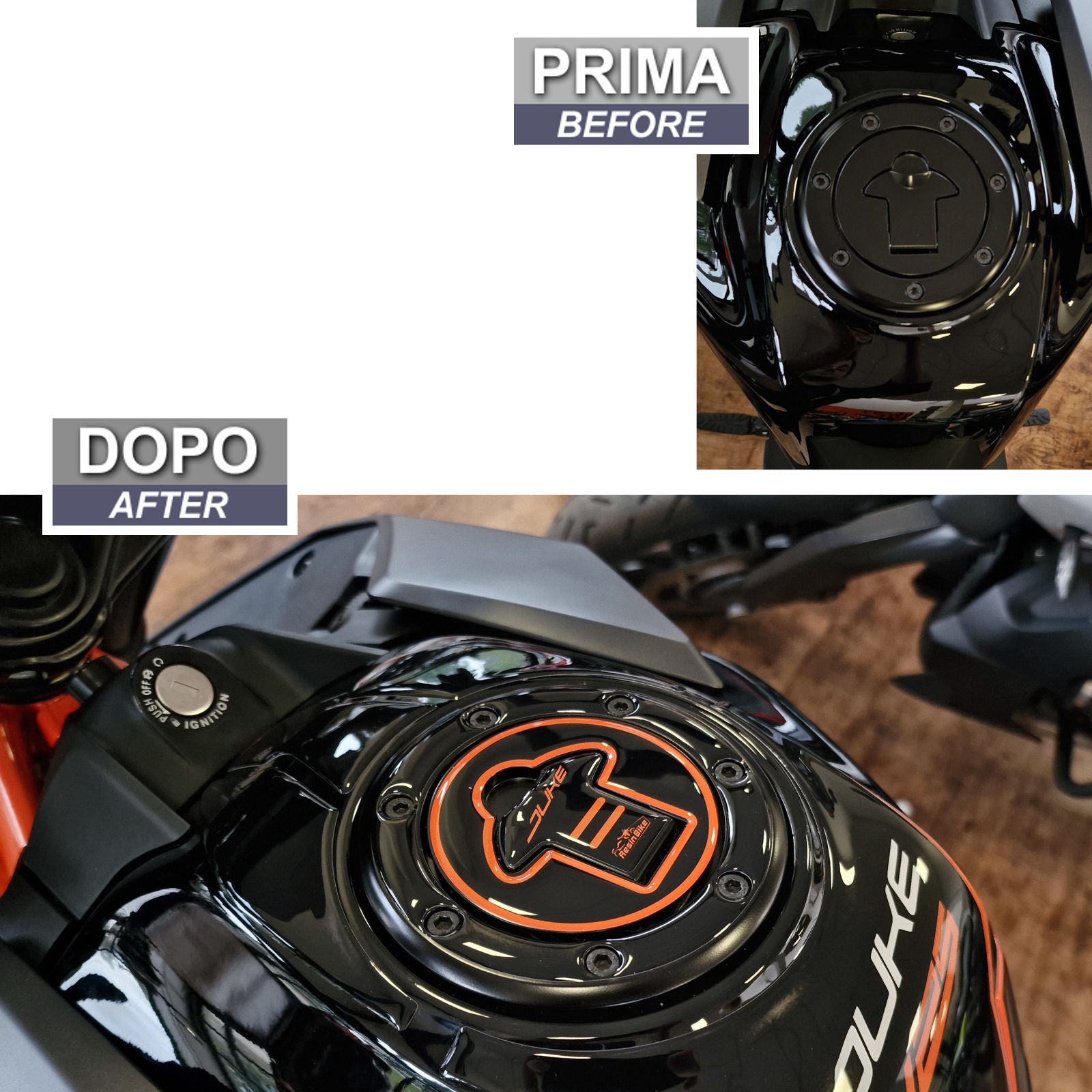Resin Bike 3D Motorcycle Stickers - Fuel Cap | KTM 125/200/250/390 Duke 2021>2023 - Pyramid Motorcycle Accessories