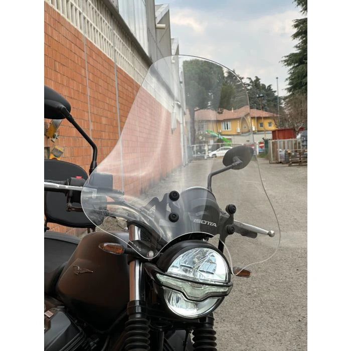 Isotta Maxi Windshield | Clear | Moto Guzzi V7 Stone - Pyramid Motorcycle Accessories