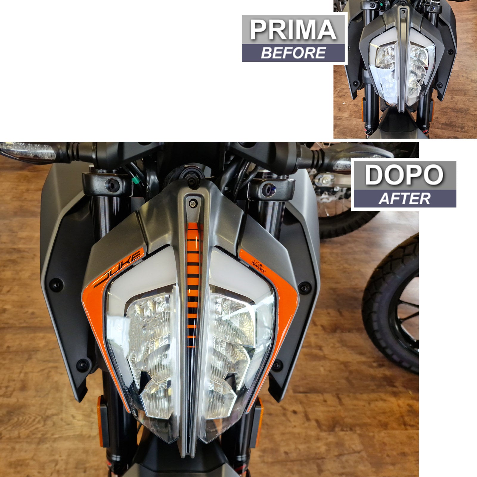 Resin Bike 3D Motorcycle Stickers - Headlight | KTM 125/200/250/390 Duke 2021>2023 - Pyramid Motorcycle Accessories