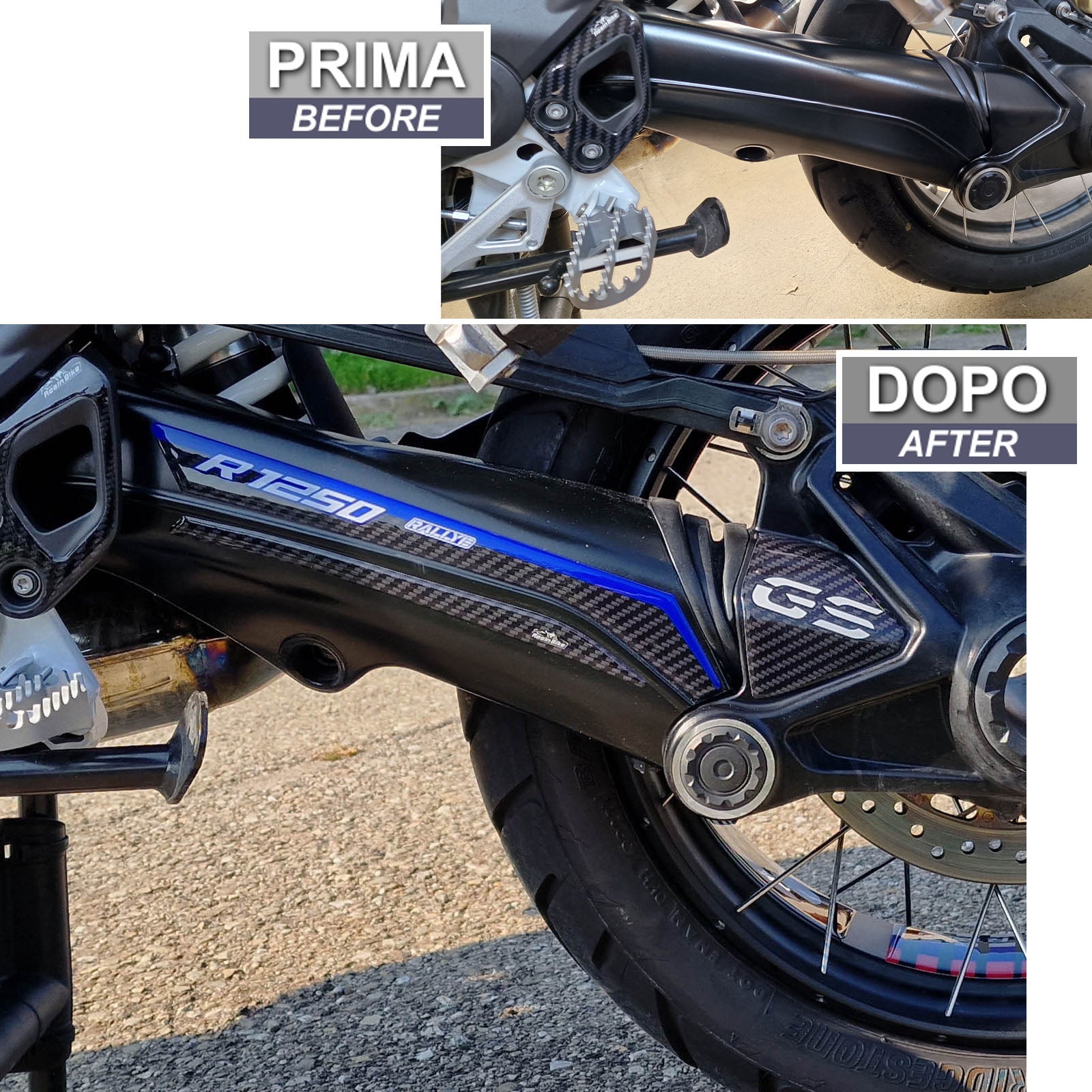Resin Bike 3D Motorcycle Stickers - Forks | BMW R 1250 GS/GSA 2021>2024 - Pyramid Motorcycle Accessories