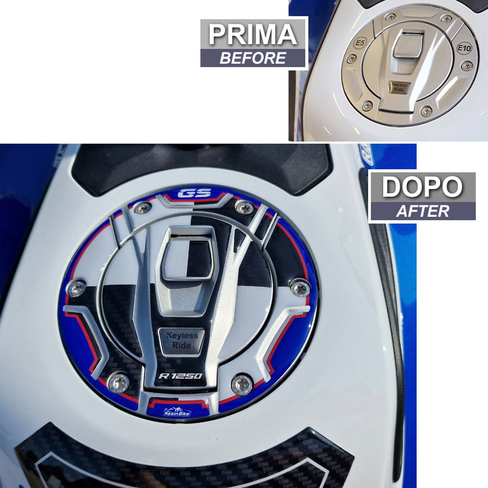 Resin Bike 3D Motorcycle Stickers - Fuel Cap | BMW R 1250 GS Adventure 2021>2024 - Pyramid Motorcycle Accessories