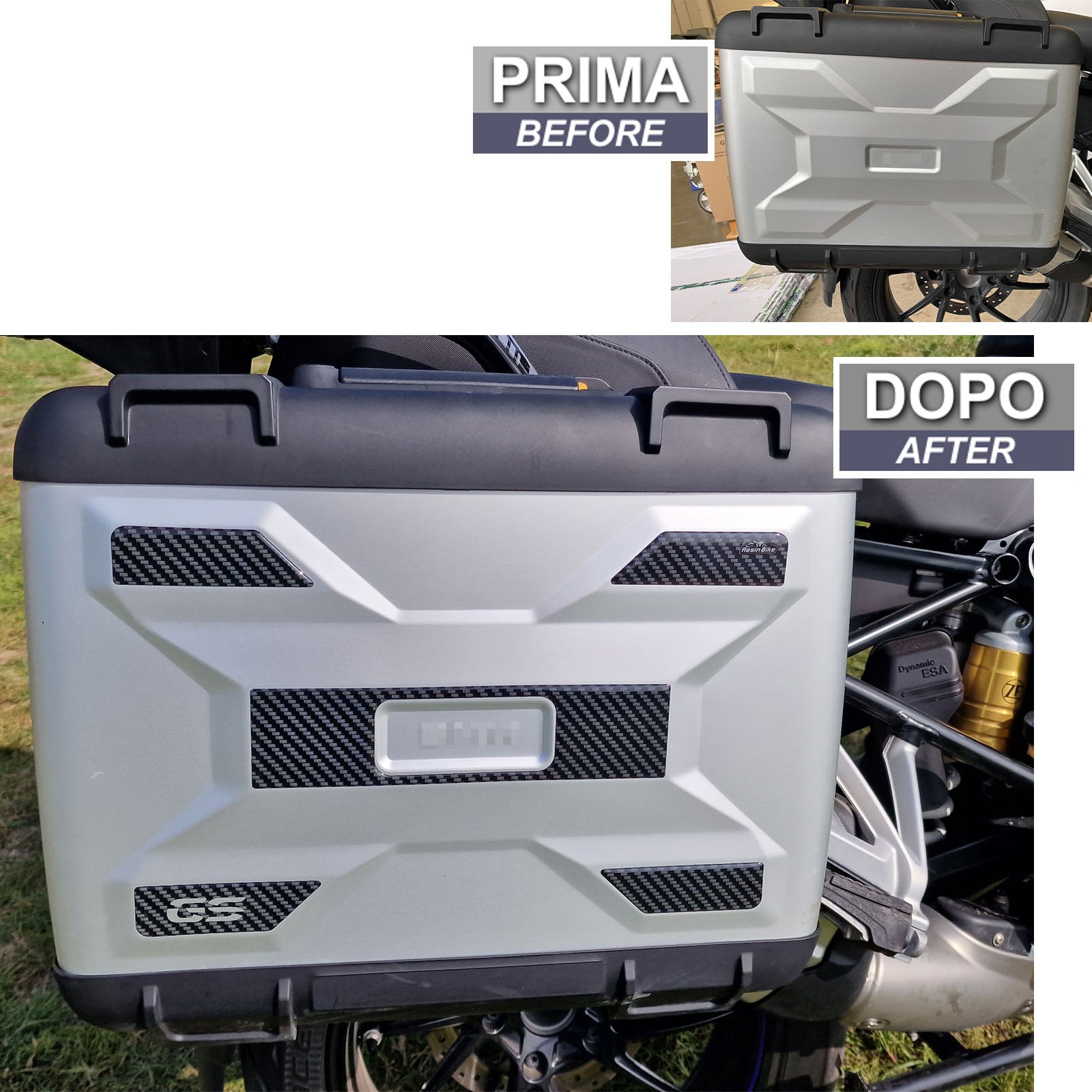 Resin Bike 3D Motorcycle Stickers - Panniers | BMW R 1250 GS 2021>2024 - Pyramid Motorcycle Accessories