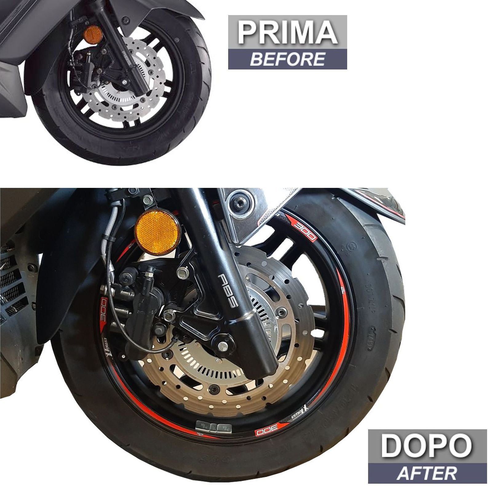Resin Bike 3D Motorcycle Stickers - Wheels| Kymco X-Town 300i 2020>Current - Pyramid Motorcycle Accessories