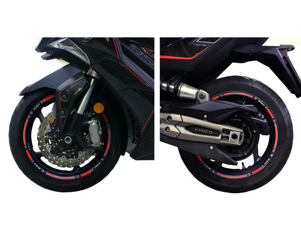 Resin Bike 3D Motorcycle Stickers - Wheels| Kymco AK 550 2017>2026 - Pyramid Motorcycle Accessories