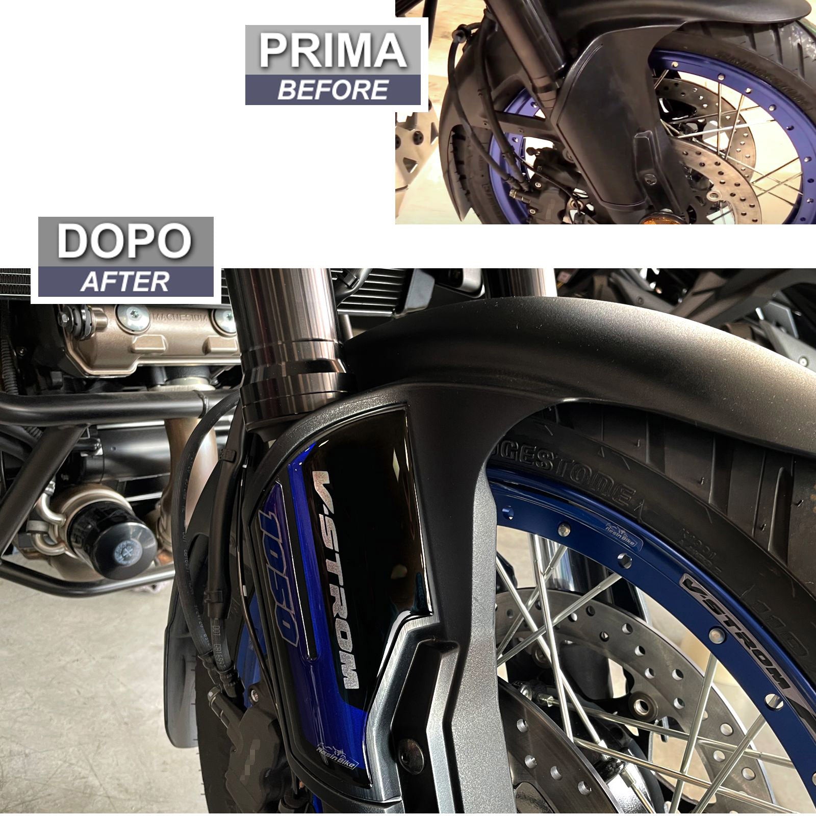 Resin Bike 3D Motorcycle Stickers - Front Fender Sides | Suzuki V-Strom 1050/1050XT 2020>2023 - Pyramid Motorcycle Accessories
