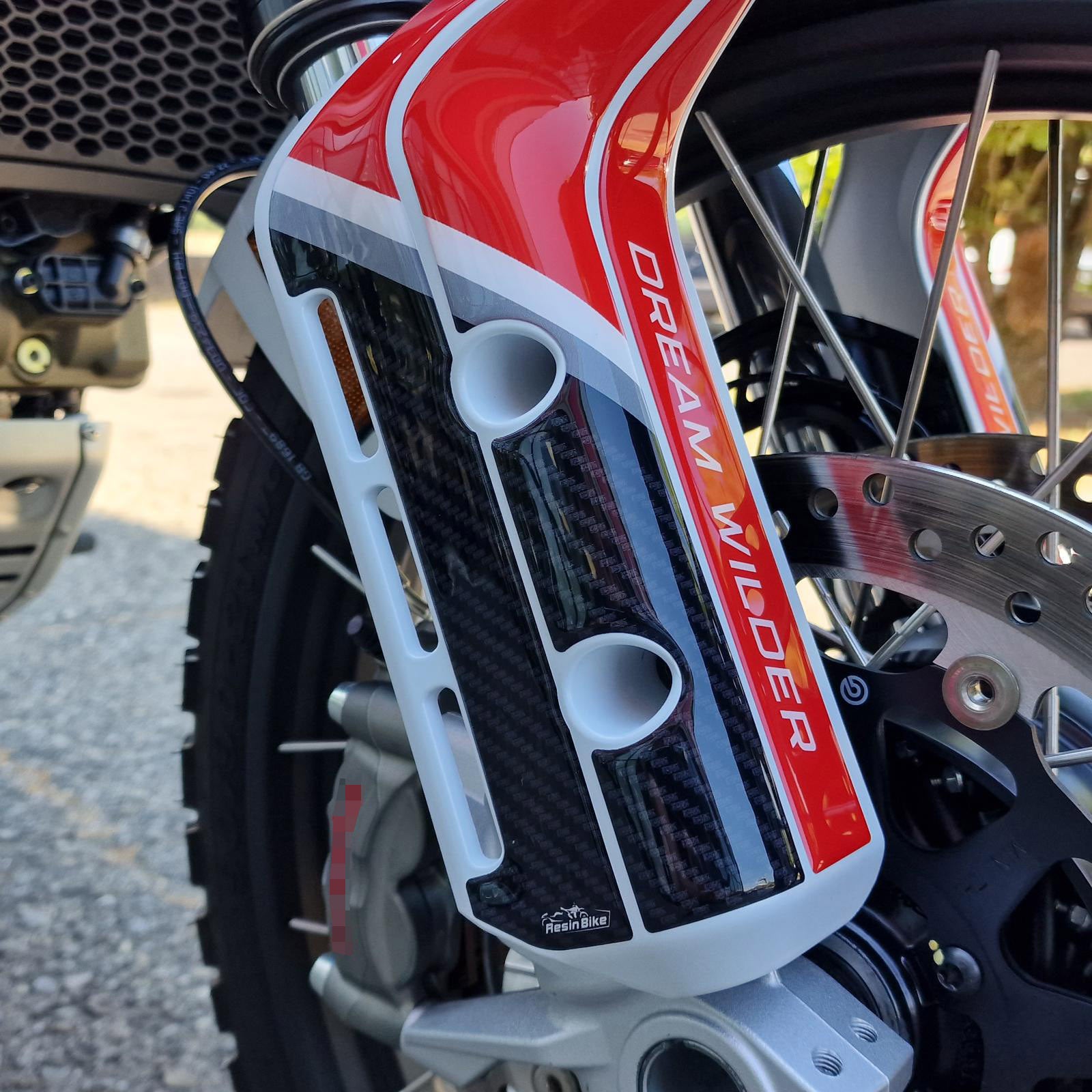 Resin Bike 3D Motorcycle Stickers - Front Fender Sides | Ducati Desert X 2022>2025 - Pyramid Motorcycle Accessories