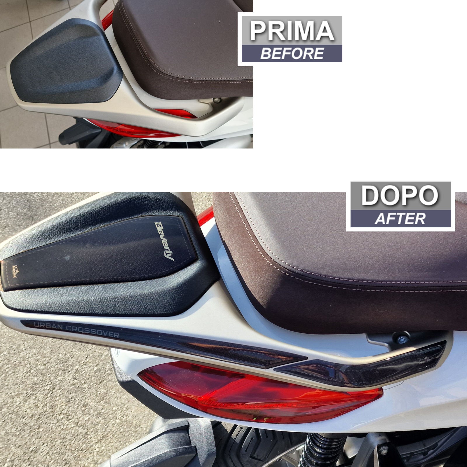Resin Bike 3D Motorcycle Stickers - Passenger Handles | Piaggio Beverly 400 2021>2026 - Pyramid Motorcycle Accessories