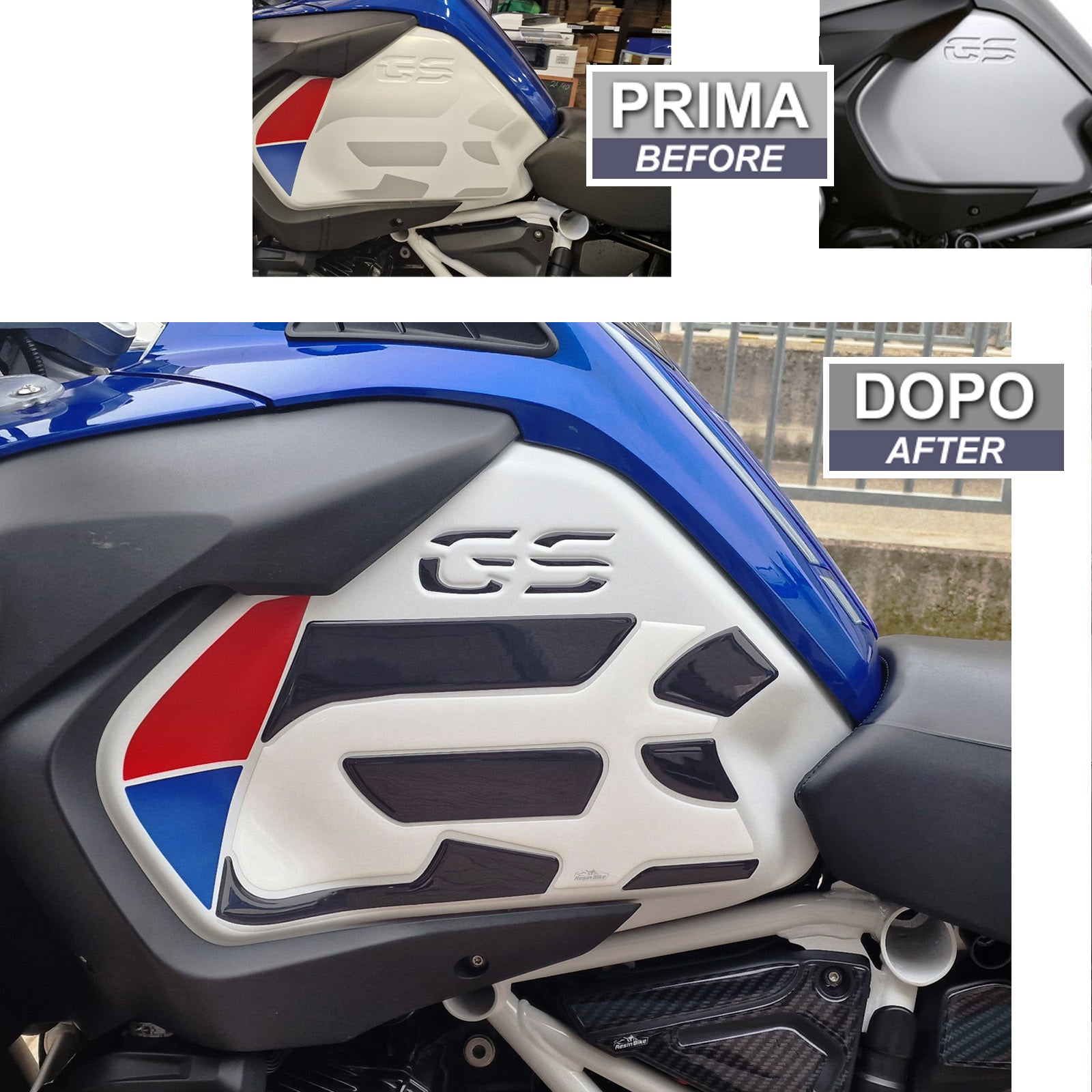 Resin Bike 3D Motorcycle Stickers - Tank Pad | BMW R 1250 GS Adventure 2021>2024 - Pyramid Motorcycle Accessories