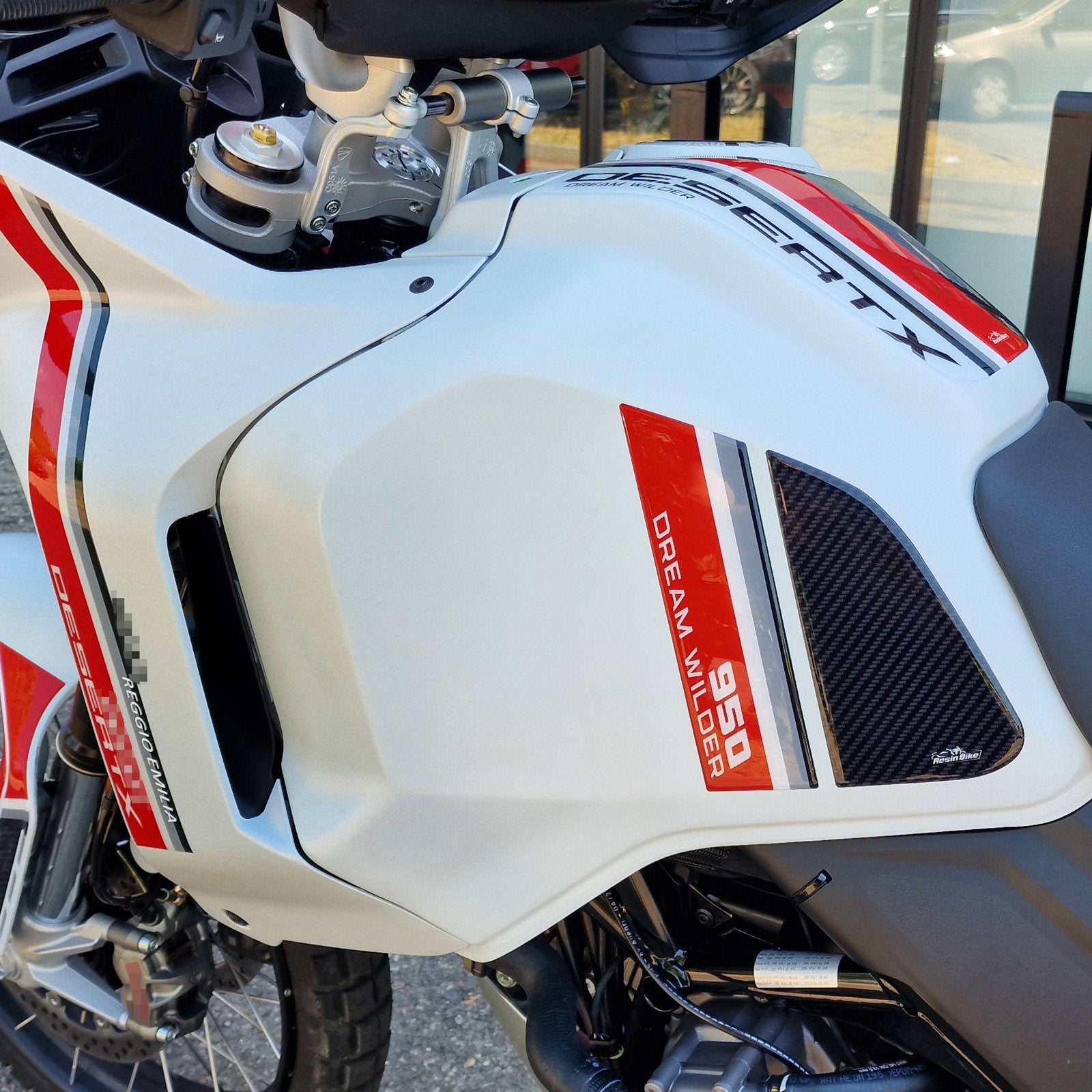 Resin Bike 3D Motorcycle Stickers - Tank Kit | Ducati Desert X 2022>2026 RB-1000482500004 - Pyramid Motorcycle Accessories