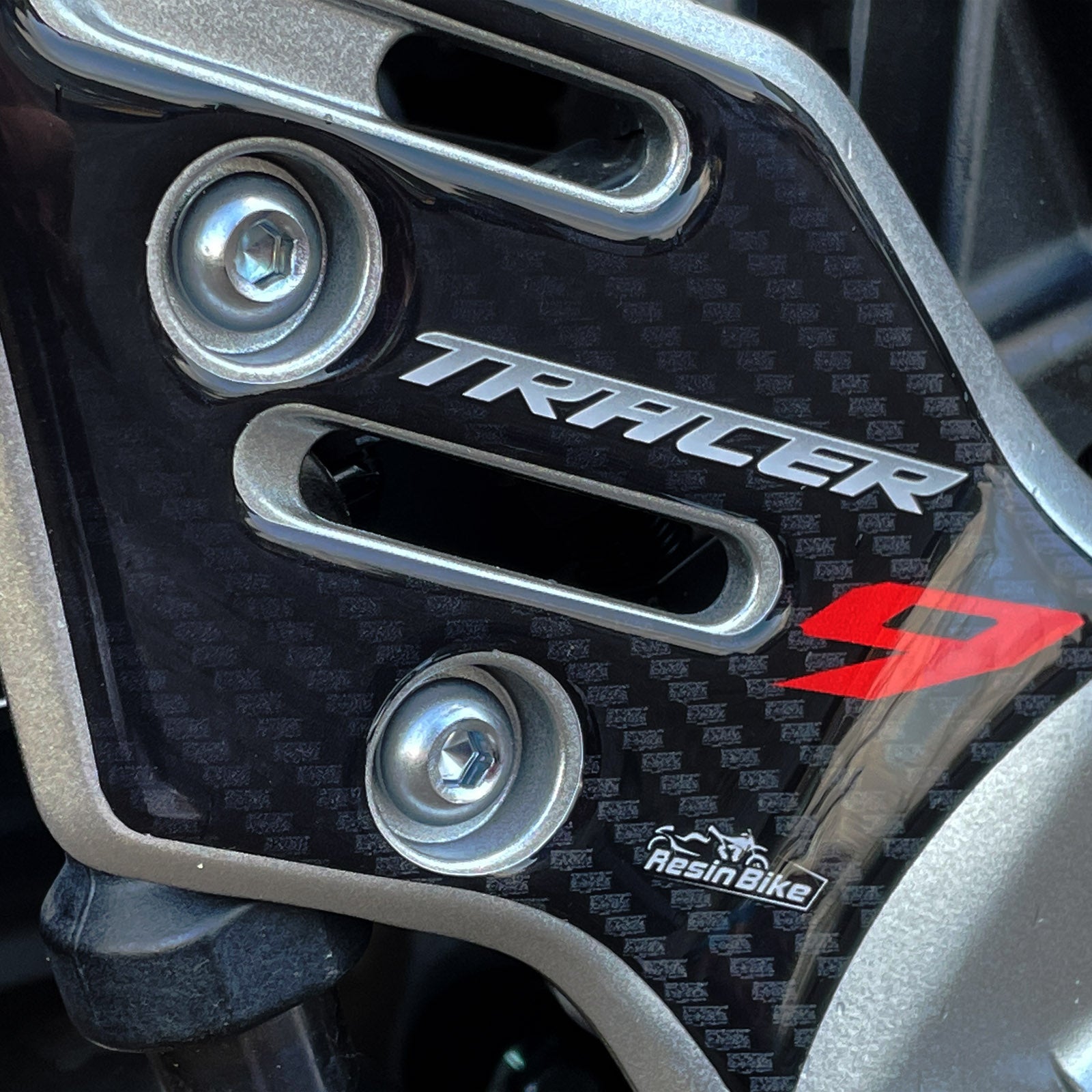 Resin Bike 3D Motorcycle Stickers - Heel Pads | Yamaha Tracer 9/9GT 2021>2024 - Pyramid Motorcycle Accessories