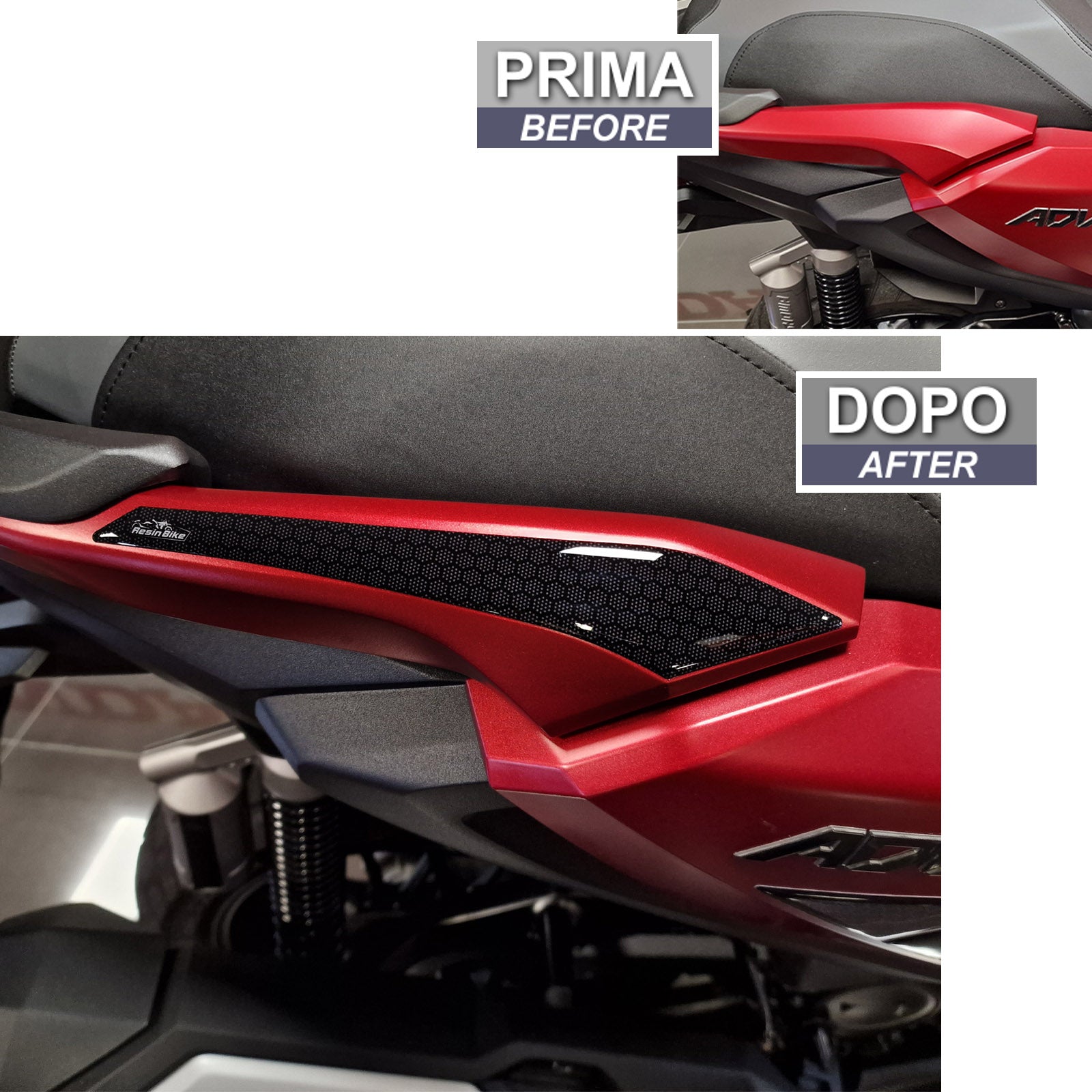 Resin Bike 3D Motorcycle Stickers - Passenger Handles | Honda ADV 350 2022>2026 - Pyramid Motorcycle Accessories
