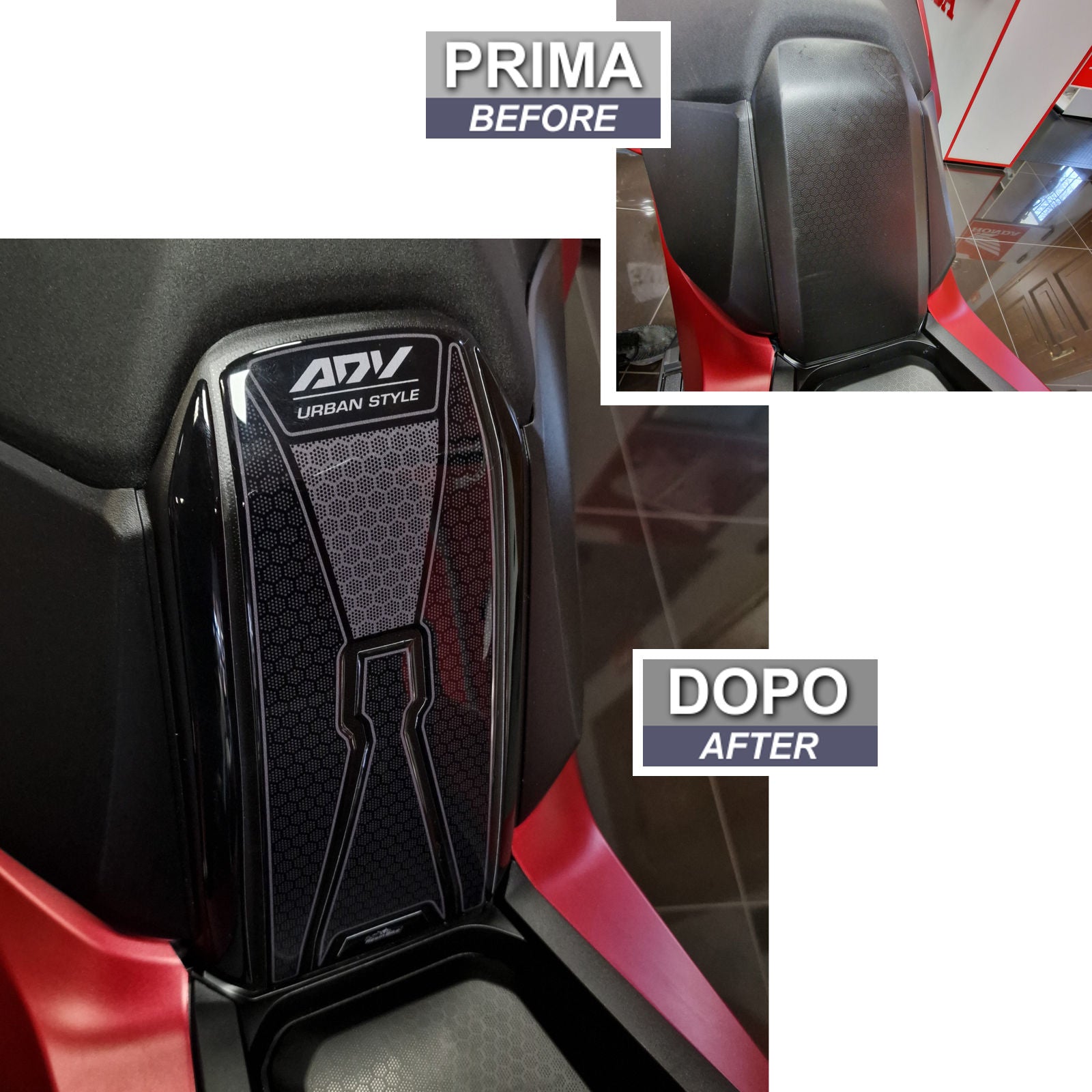 Resin Bike 3D Motorcycle Stickers - Under Seat Cover | Honda ADV 350 2022>Current - Pyramid Motorcycle Accessories