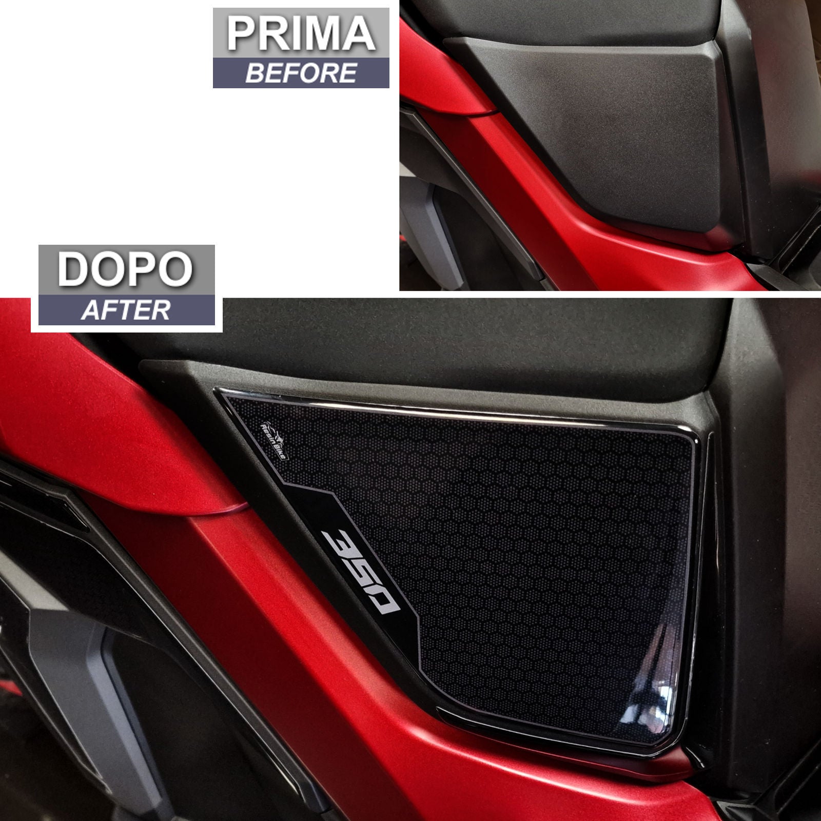 Resin Bike 3D Motorcycle Stickers - Side Doors | Honda ADV 350 2022>Current - Pyramid Motorcycle Accessories