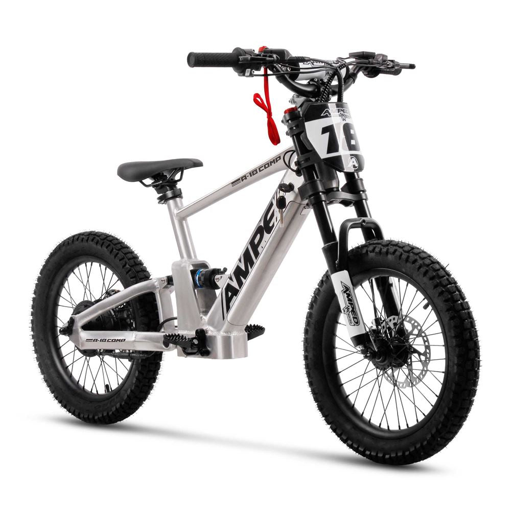 Amped A18 Comp Kids Electric Bike | Silver - Pyramid Motorcycle Accessories