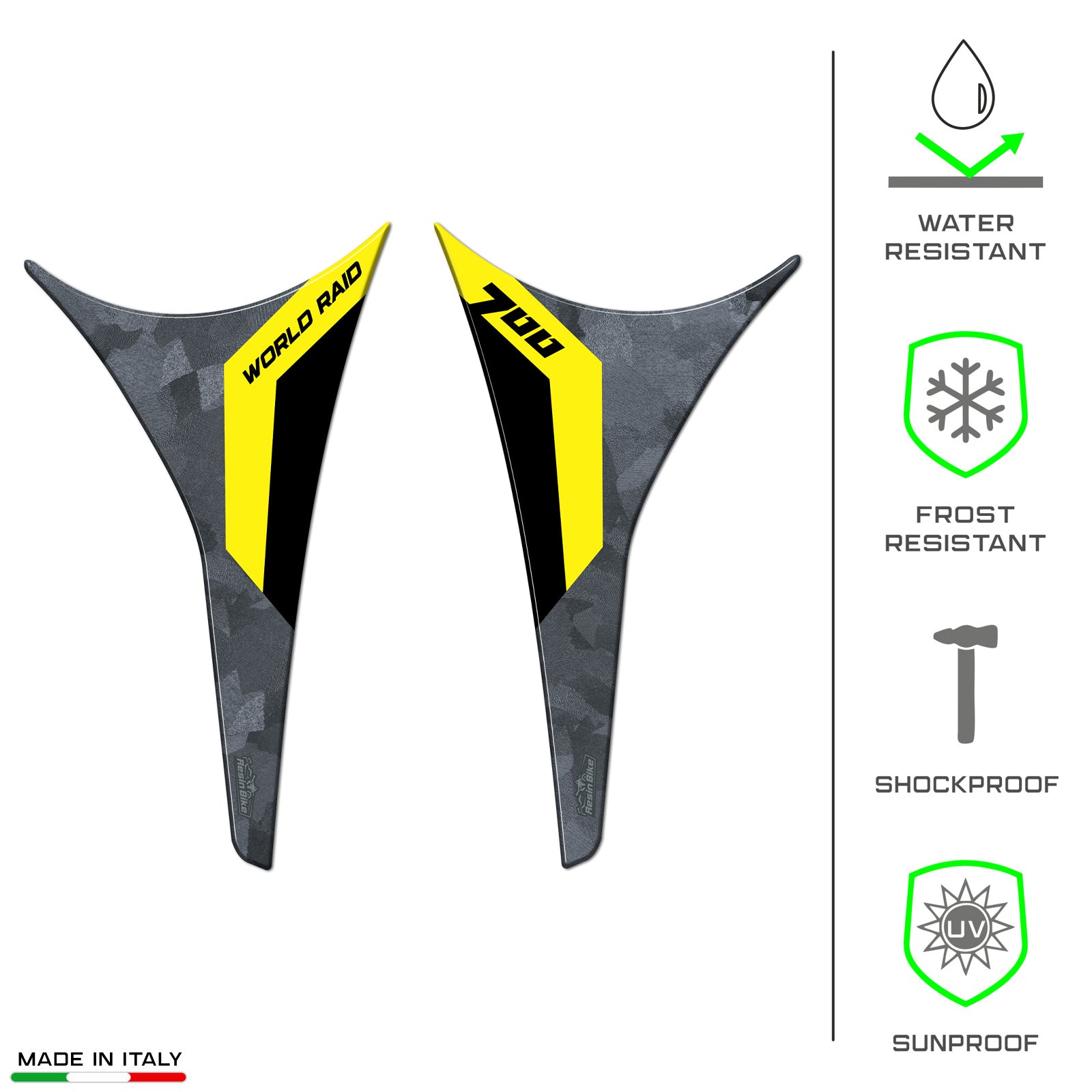 Resin Bike 3D Motorcycle Stickers - Tank Pad | Yamaha Tenere 700 World Raid 2022>2025 - Pyramid Motorcycle Accessories