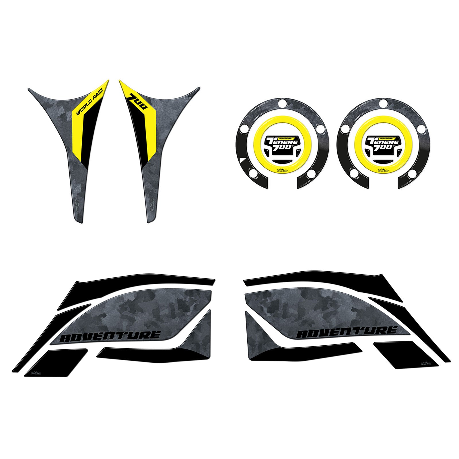 Resin Bike 3D Motorcycle Stickers - Basic Kit | Yamaha Tenere 700 World Raid 2022>2025 - Pyramid Motorcycle Accessories
