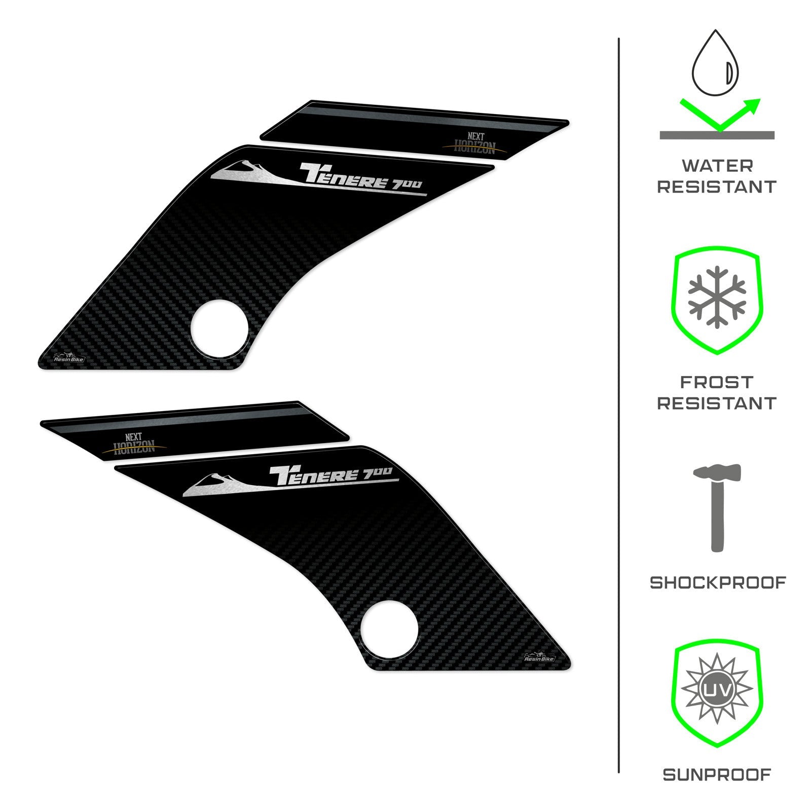 Resin Bike 3D Motorcycle Stickers - Tank Sides | Yamaha Tenere 700 2023>2024 - Pyramid Motorcycle Accessories