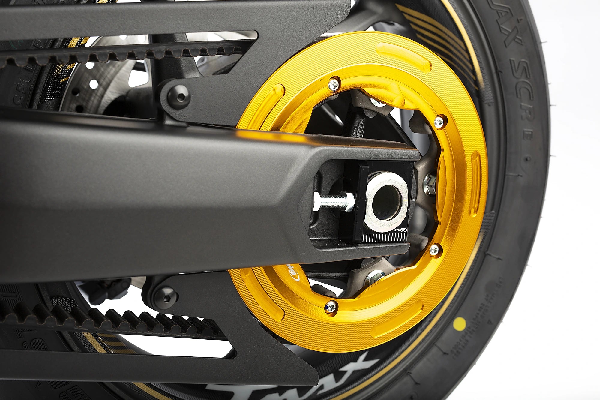 Puig Belt Adjuster Blocks | Black | Yamaha TMAX 530 / 560 - Pyramid Motorcycle Accessories