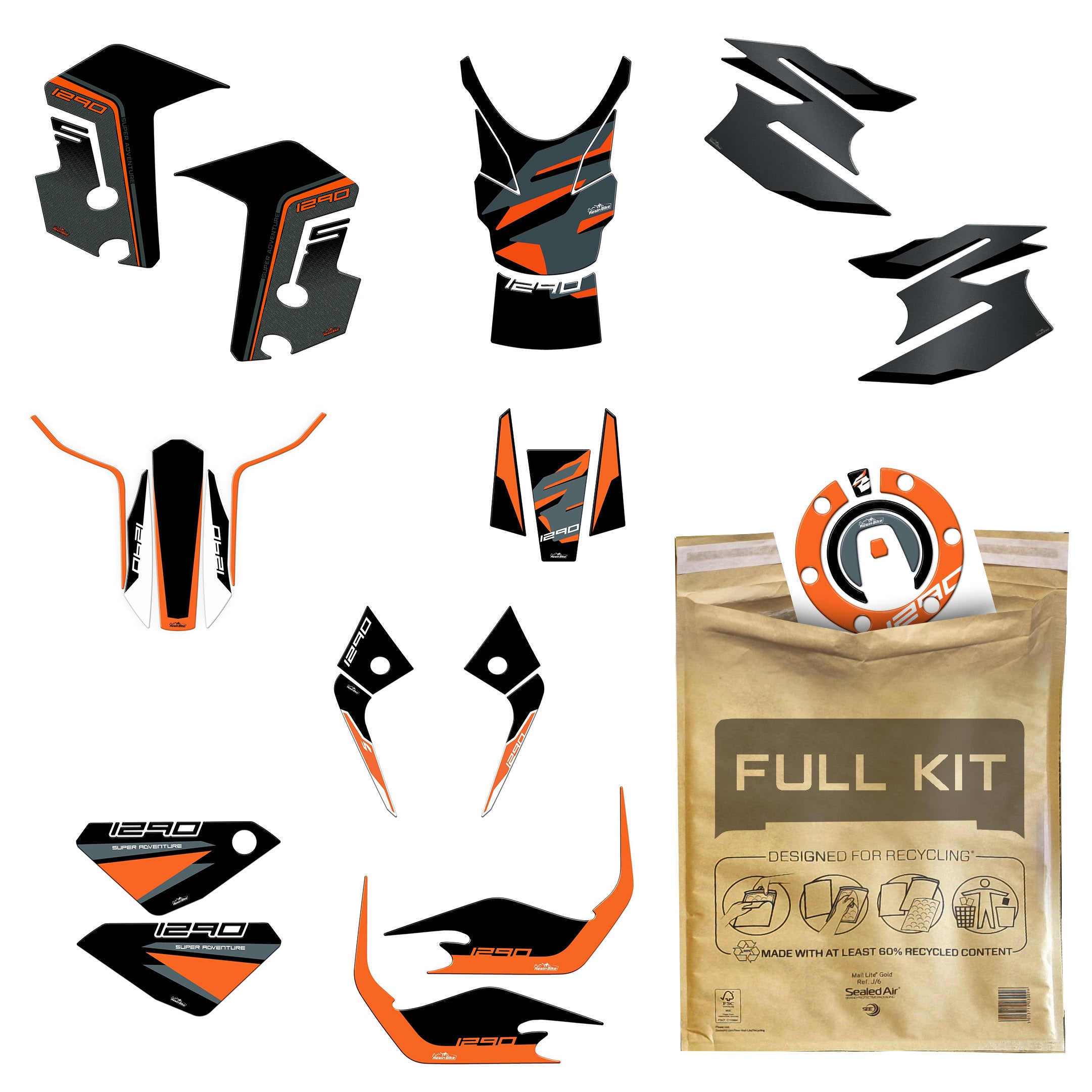 Resin Bike 3D Motorcycle Stickers - Full Kit | KTM 1290 Super Adventure S 2021>2023 - Pyramid Motorcycle Accessories