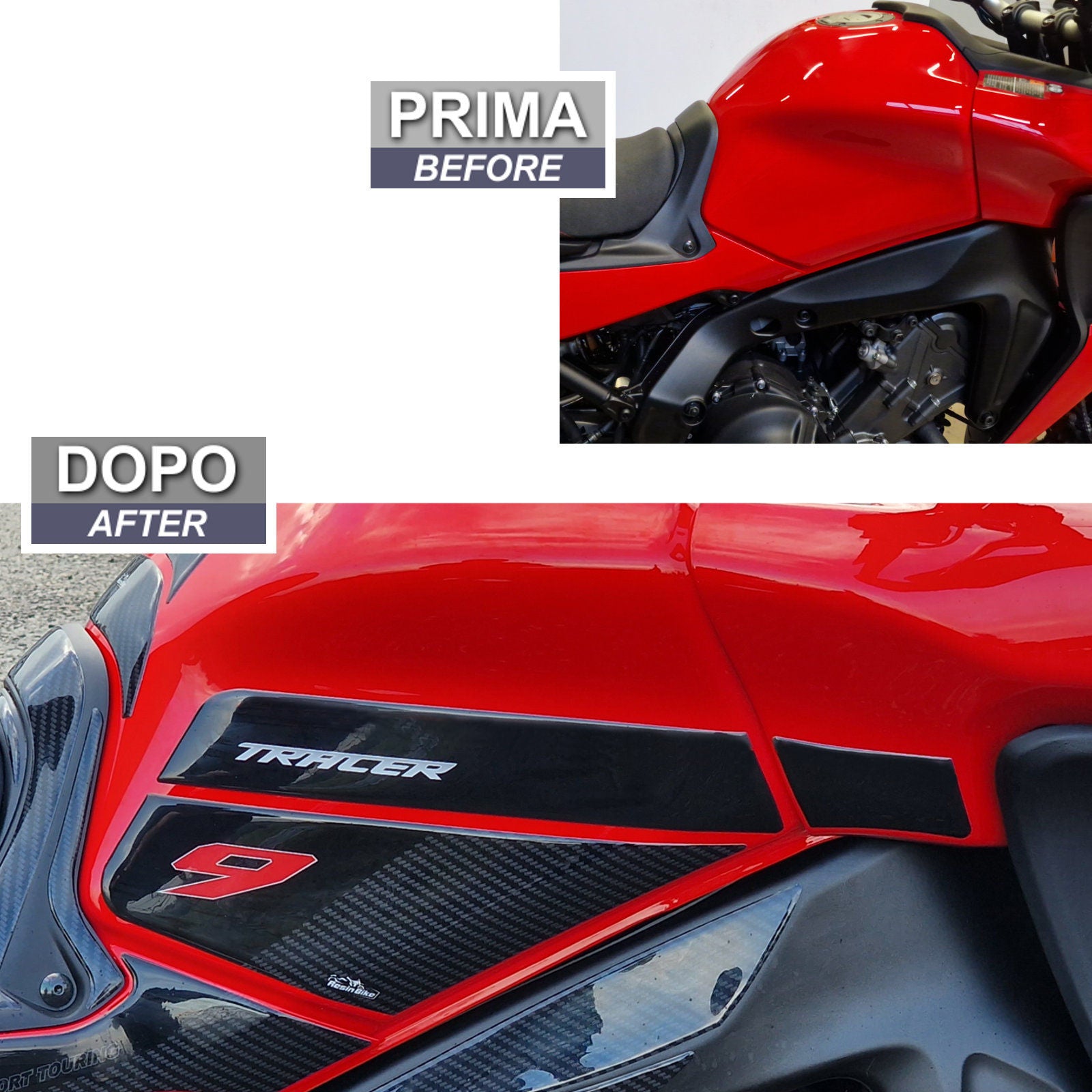 Resin Bike 3D Motorcycle Stickers - Tank Sides | Yamaha Tracer 9 / 9 GT / 9 GT+ 2021>2024 RB-1000489700001 - Pyramid Motorcycle Accessories