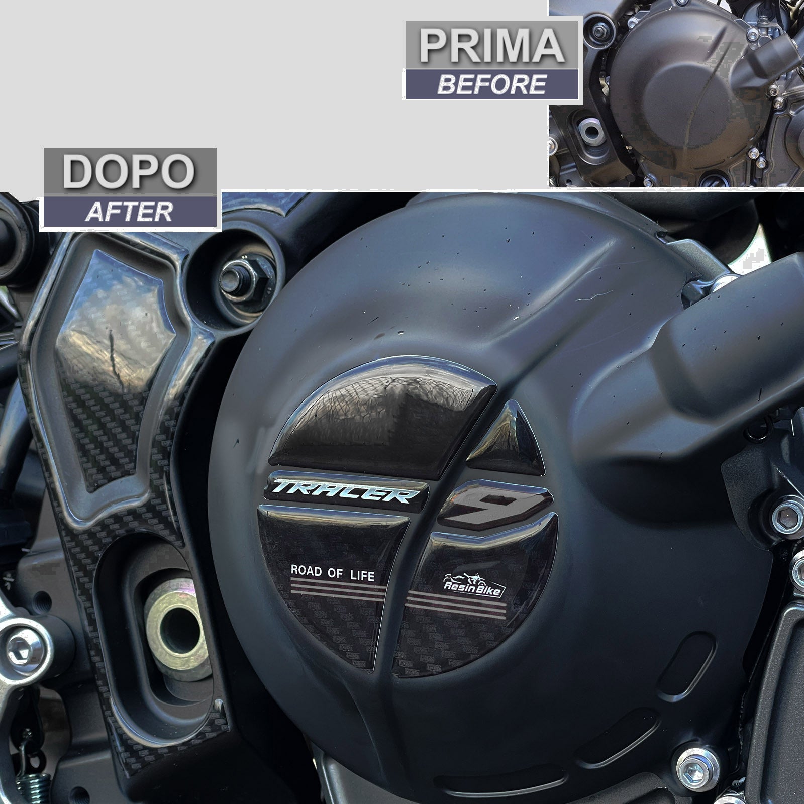 Resin Bike 3D Motorcycle Stickers - Variator Cover | Yamaha Tracer 9 / 9 GT / 9 GT+ 2021>2026 - Pyramid Motorcycle Accessories