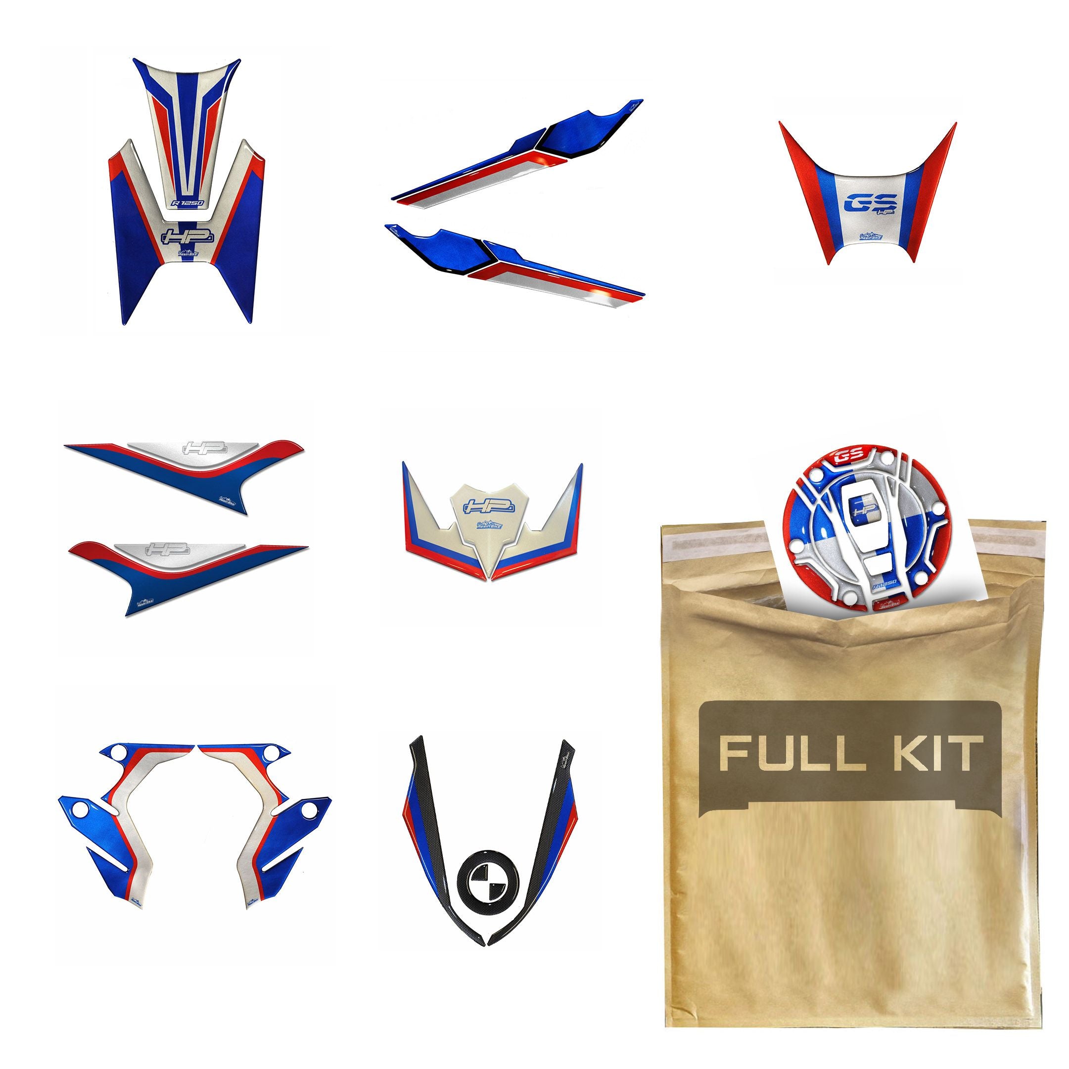 Resin Bike 3D Motorcycle Stickers - Full Kit | BMW R 1250 GS 2021>2024 RB-1000664700000 - Pyramid Motorcycle Accessories