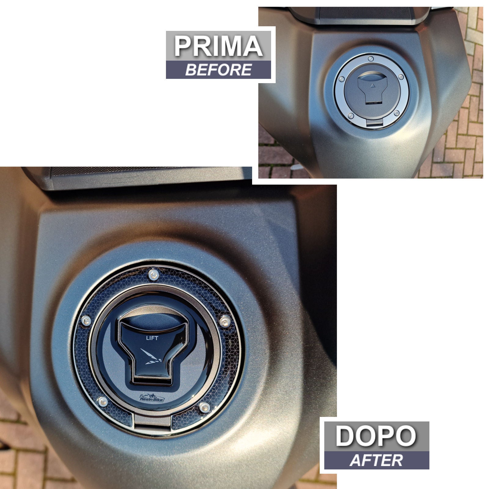 Resin Bike 3D Motorcycle Stickers - Fuel Cap | Honda CB750 Hornet 2023>2025 RB-1000665000000 - Pyramid Motorcycle Accessories
