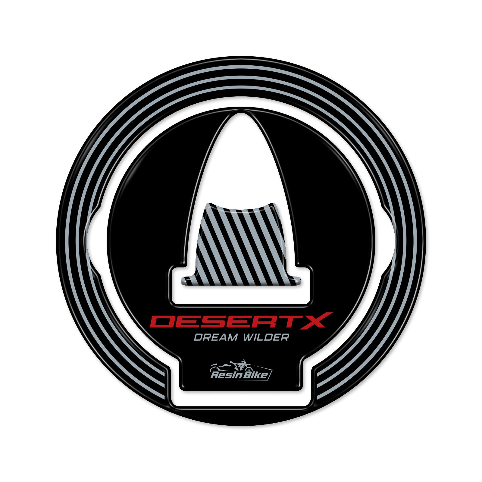 Resin Bike 3D Motorcycle Stickers - Fuel Cap | Ducati Desert X 2022>2026 - Pyramid Motorcycle Accessories