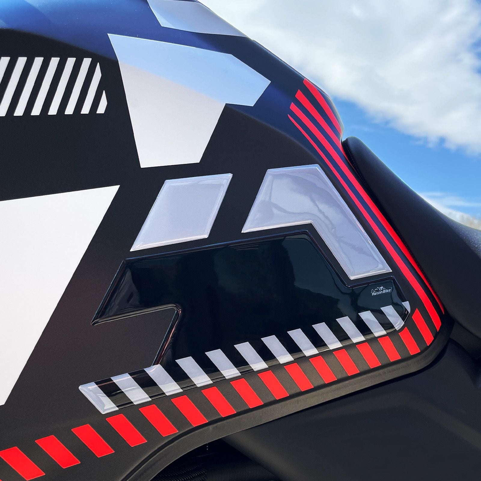 Resin Bike 3D Motorcycle Stickers - Tank Sides | Ducati Desert X 2022>2026 - Pyramid Motorcycle Accessories