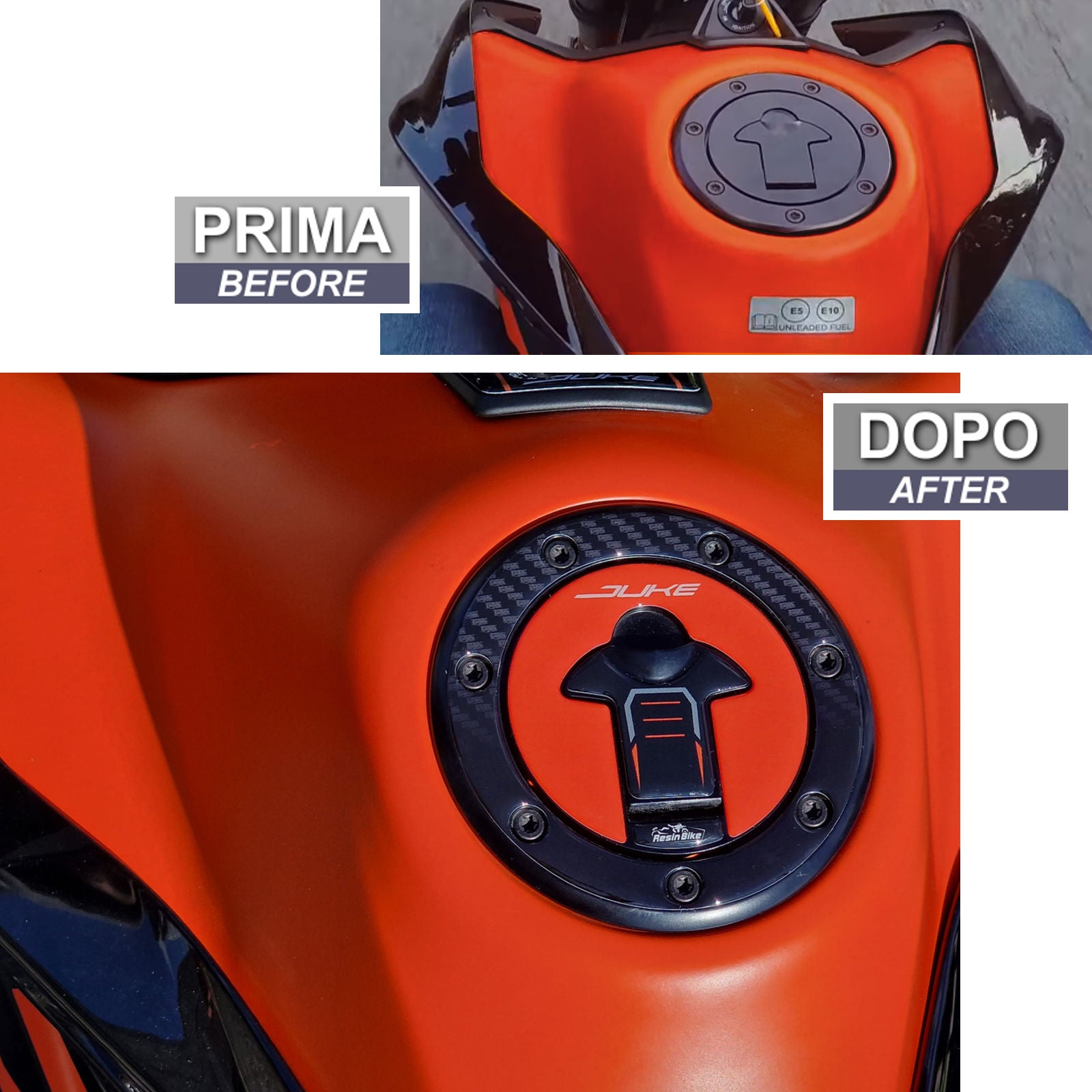 Resin Bike 3D Motorcycle Stickers - Fuel Cap | KTM 890 Duke 2022>2023 - Pyramid Motorcycle Accessories