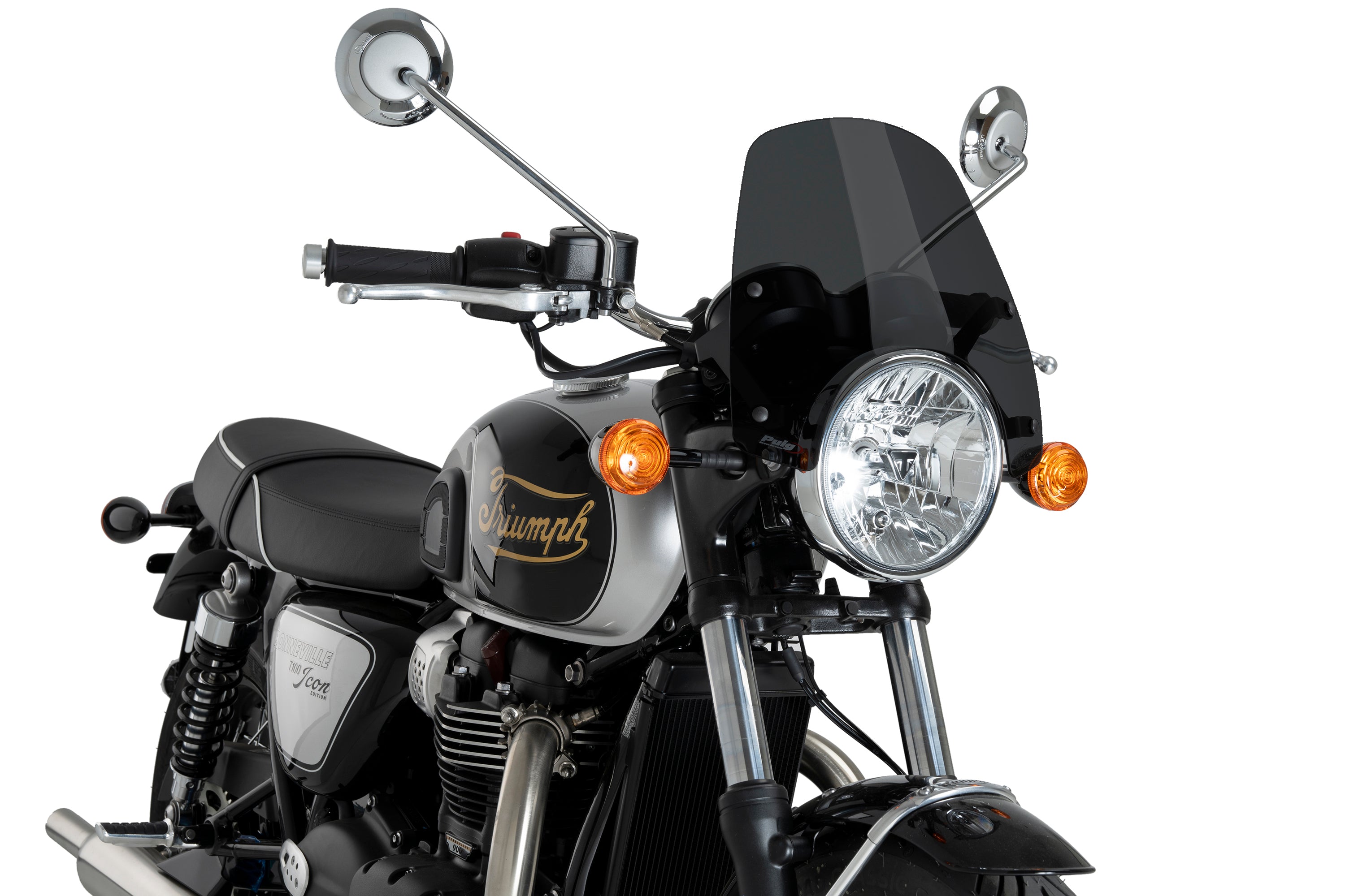 Puig Sport Screen | Dark Smoke | Triumph Bonneville T100/T120 - Pyramid Motorcycle Accessories