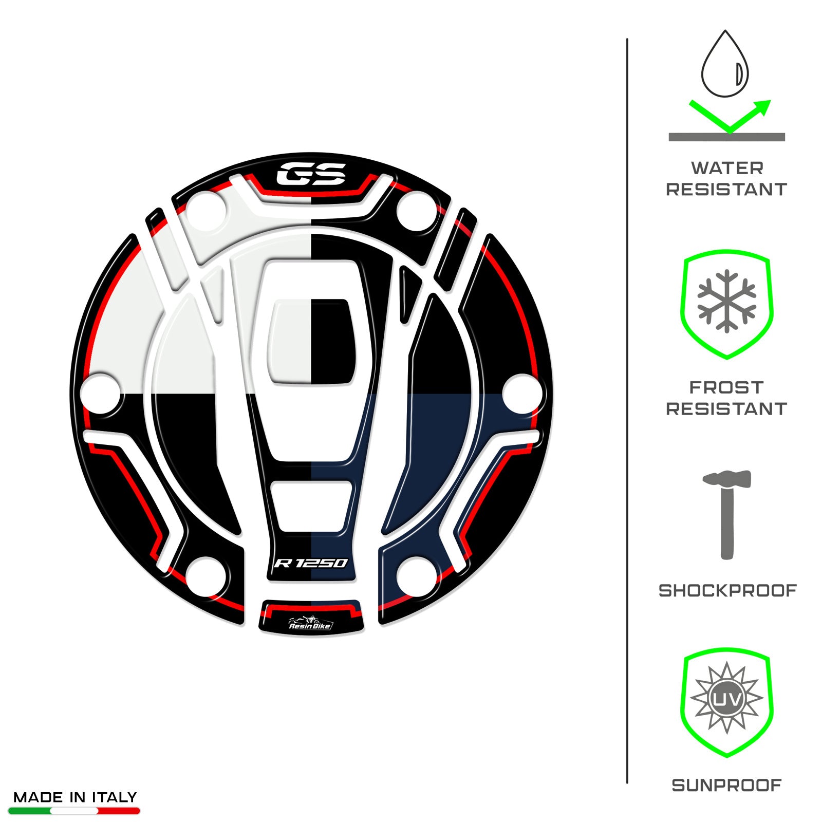 Resin Bike 3D Motorcycle Stickers - Fuel Cap | BMW R 1250 GS/GSA 2021>2024 - Pyramid Motorcycle Accessories