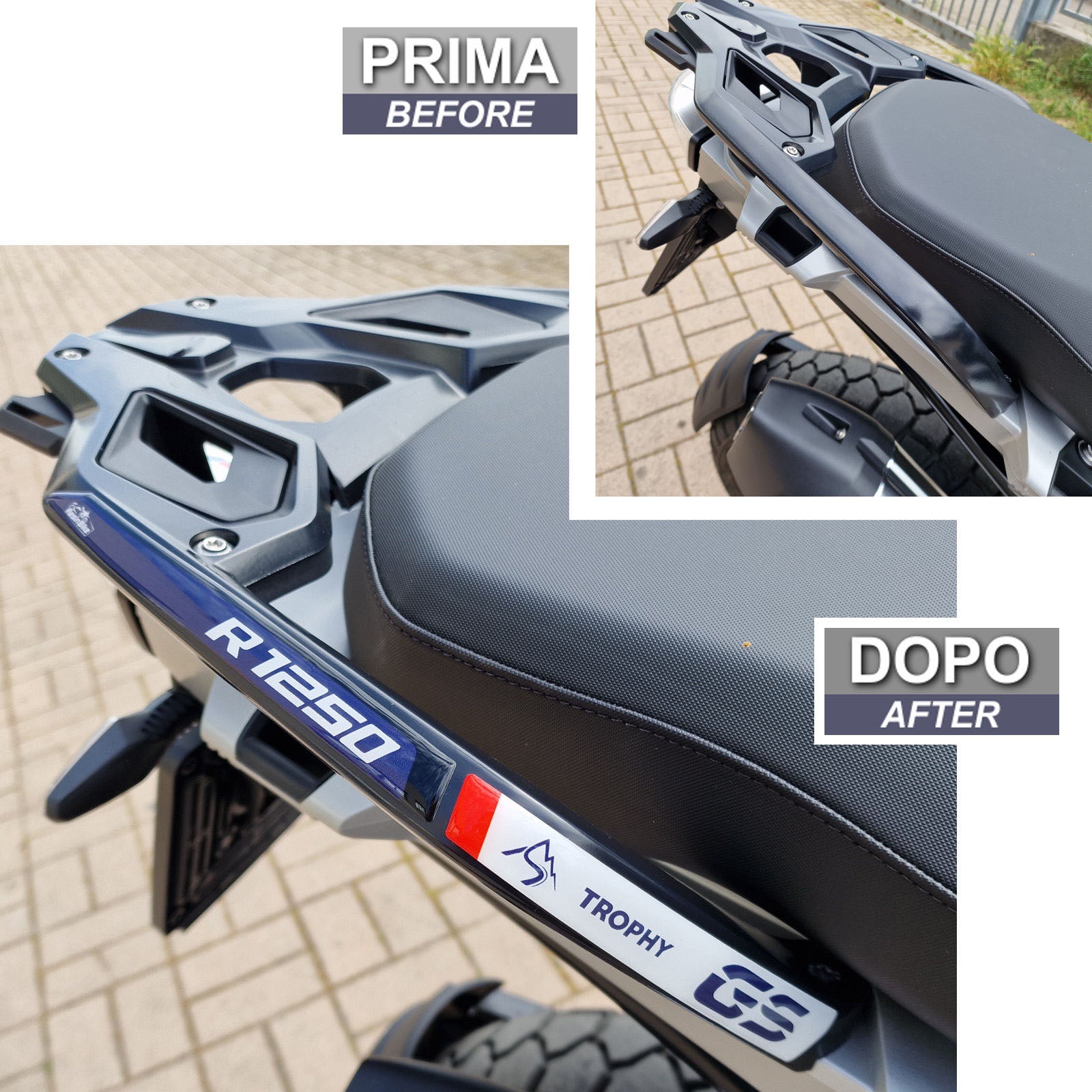 Resin Bike 3D Motorcycle Stickers - Passenger Handles | BMW R 1250 GS 2021>2024 - Pyramid Motorcycle Accessories