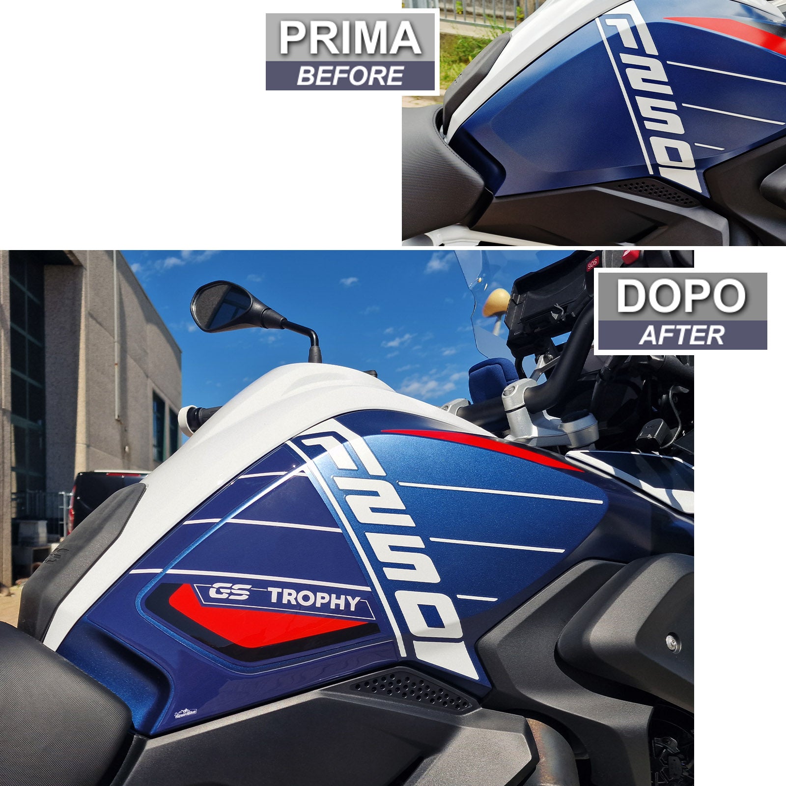 Resin Bike 3D Motorcycle Stickers - Tank Sides | BMW R 1250 GS 2021>2024 - Pyramid Motorcycle Accessories