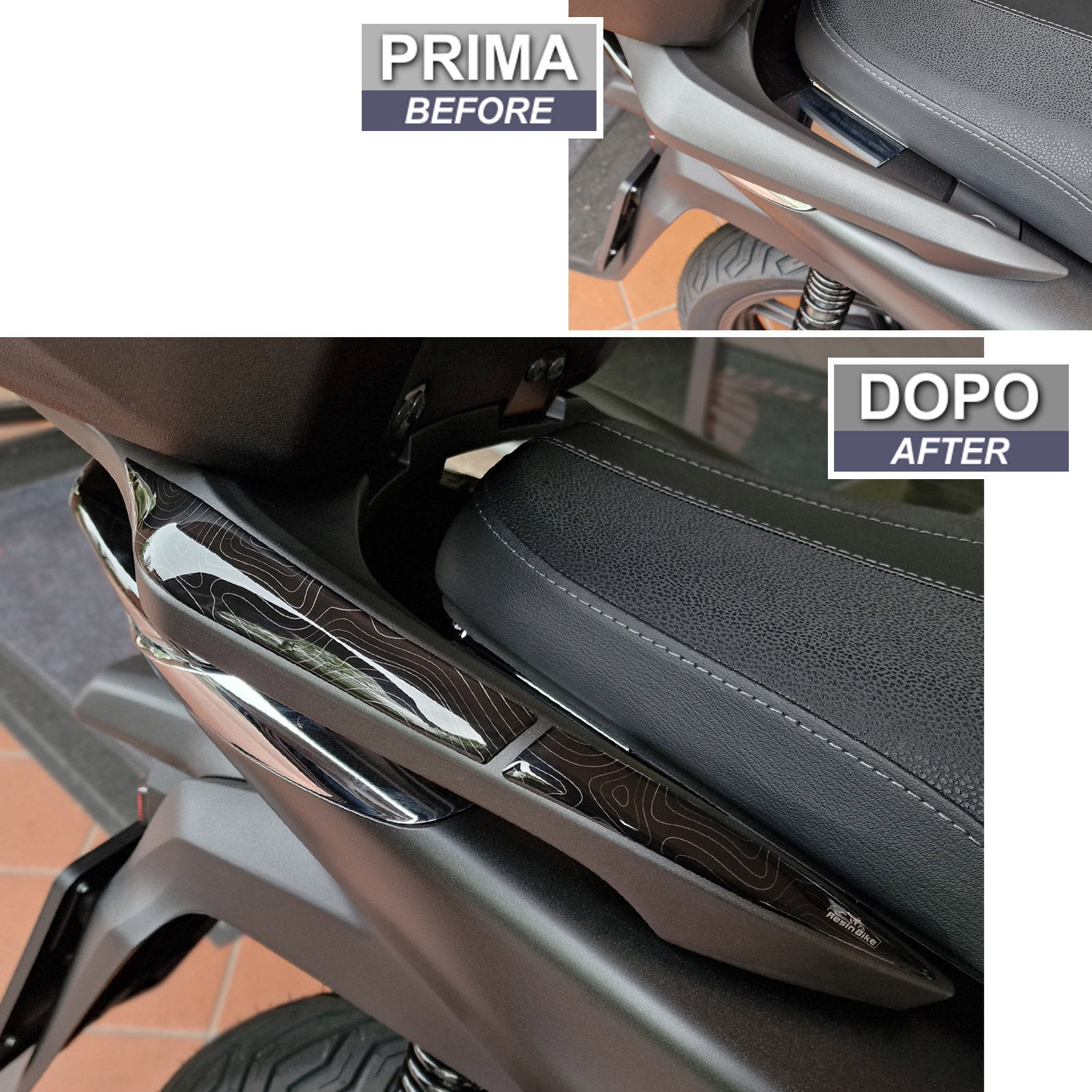Resin Bike 3D Motorcycle Stickers - Passenger Handles | Honda SH 125i / SH 150i 2020>2026 - Pyramid Motorcycle Accessories