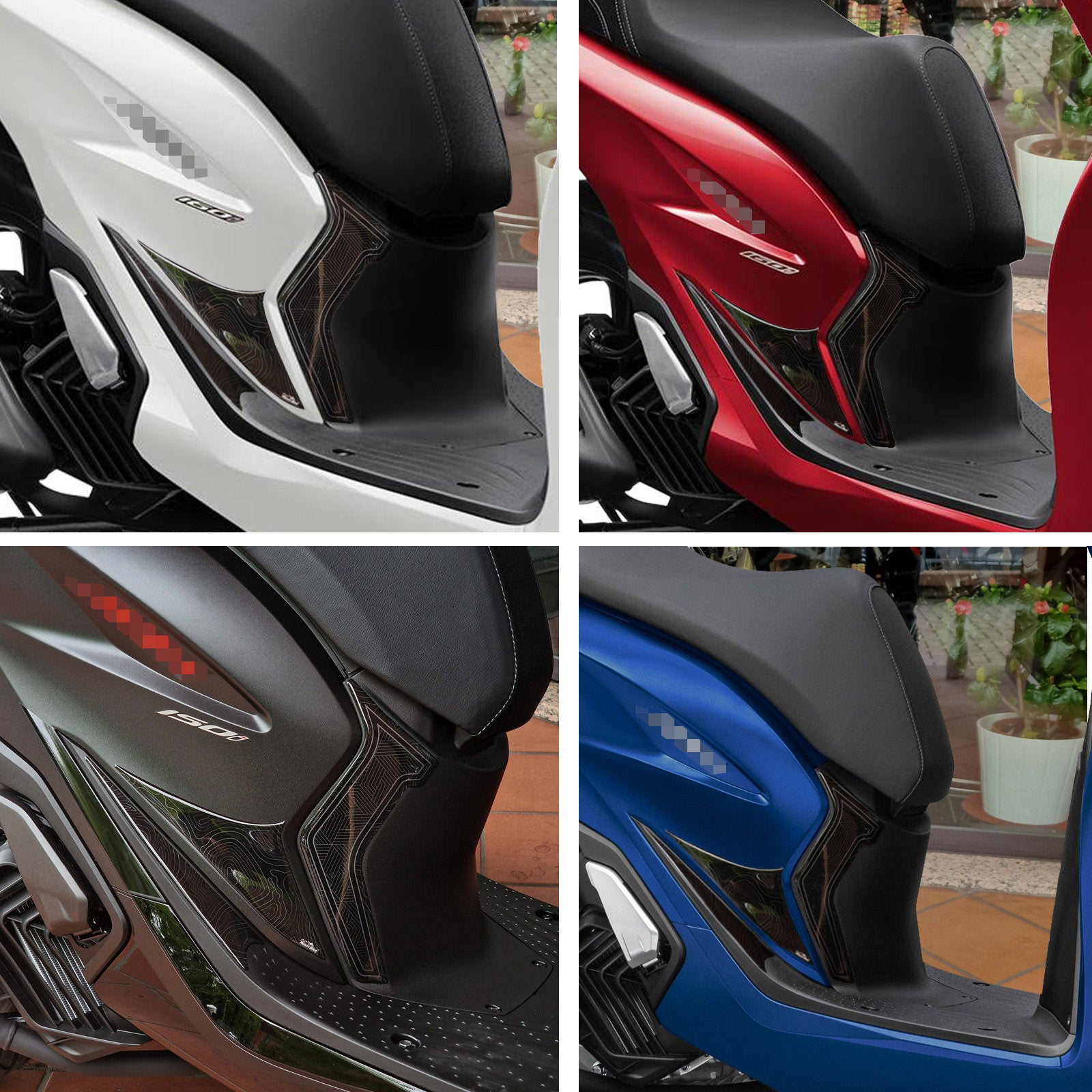 Resin Bike 3D Motorcycle Stickers - Side Footboards | Honda SH 125i/150i 2020>2025 - Pyramid Motorcycle Accessories