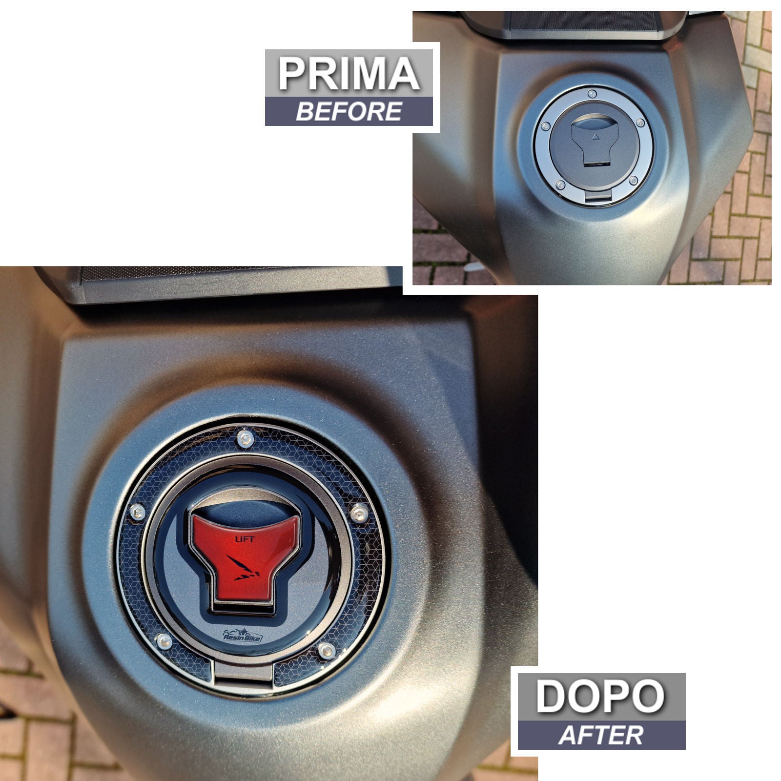 Resin Bike 3D Motorcycle Stickers - Fuel Cap | Honda CB750 Hornet 2023>2025 - Pyramid Motorcycle Accessories