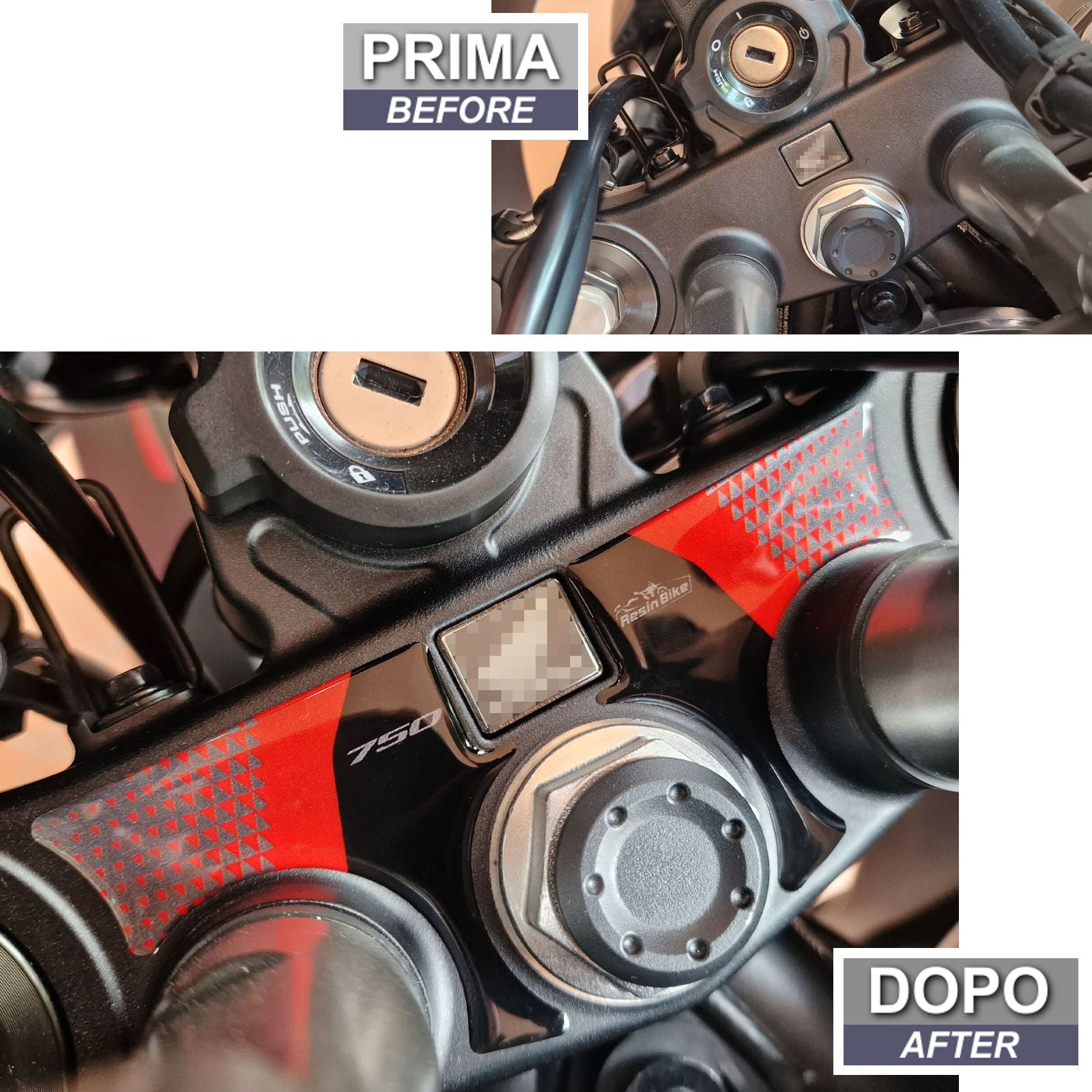 Resin Bike 3D Motorcycle Stickers - Top Yoke | Honda XL 750 Transalp 2023>2025 RB-1000671100008 - Pyramid Motorcycle Accessories