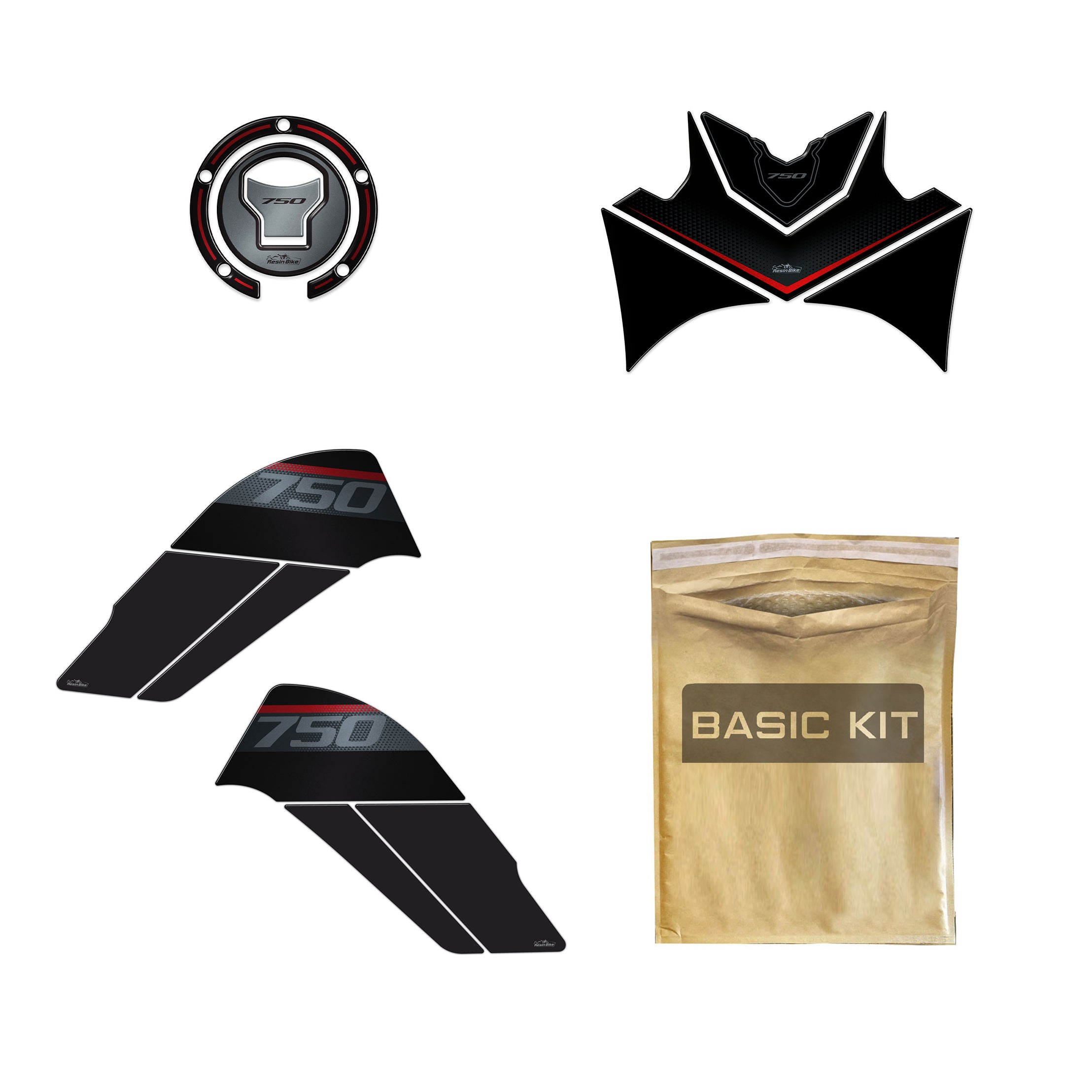 Resin Bike 3D Motorcycle Stickers - Basic Kit | Honda XL 750 Transalp 2023>2024 RB-1000671600003 - Pyramid Motorcycle Accessories